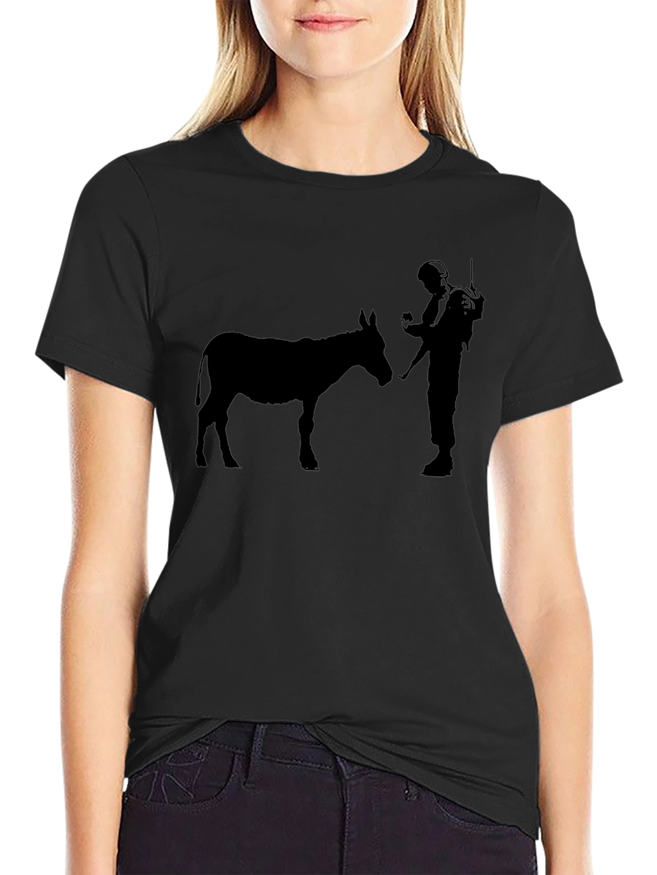 Donkey and Soldier Graphic Tee - Black
