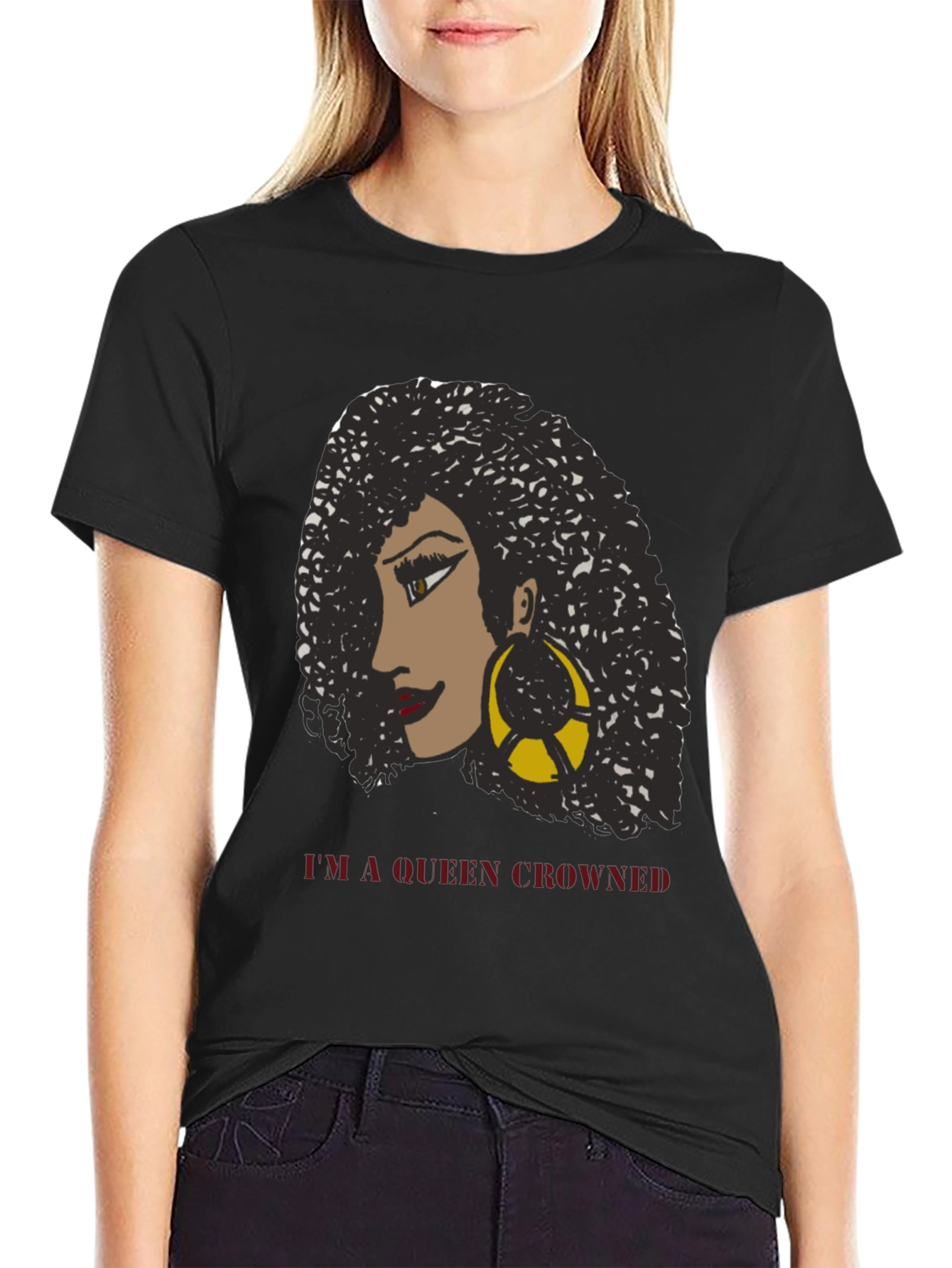 Queen Crowned T-Shirt - Black Graphic Tee