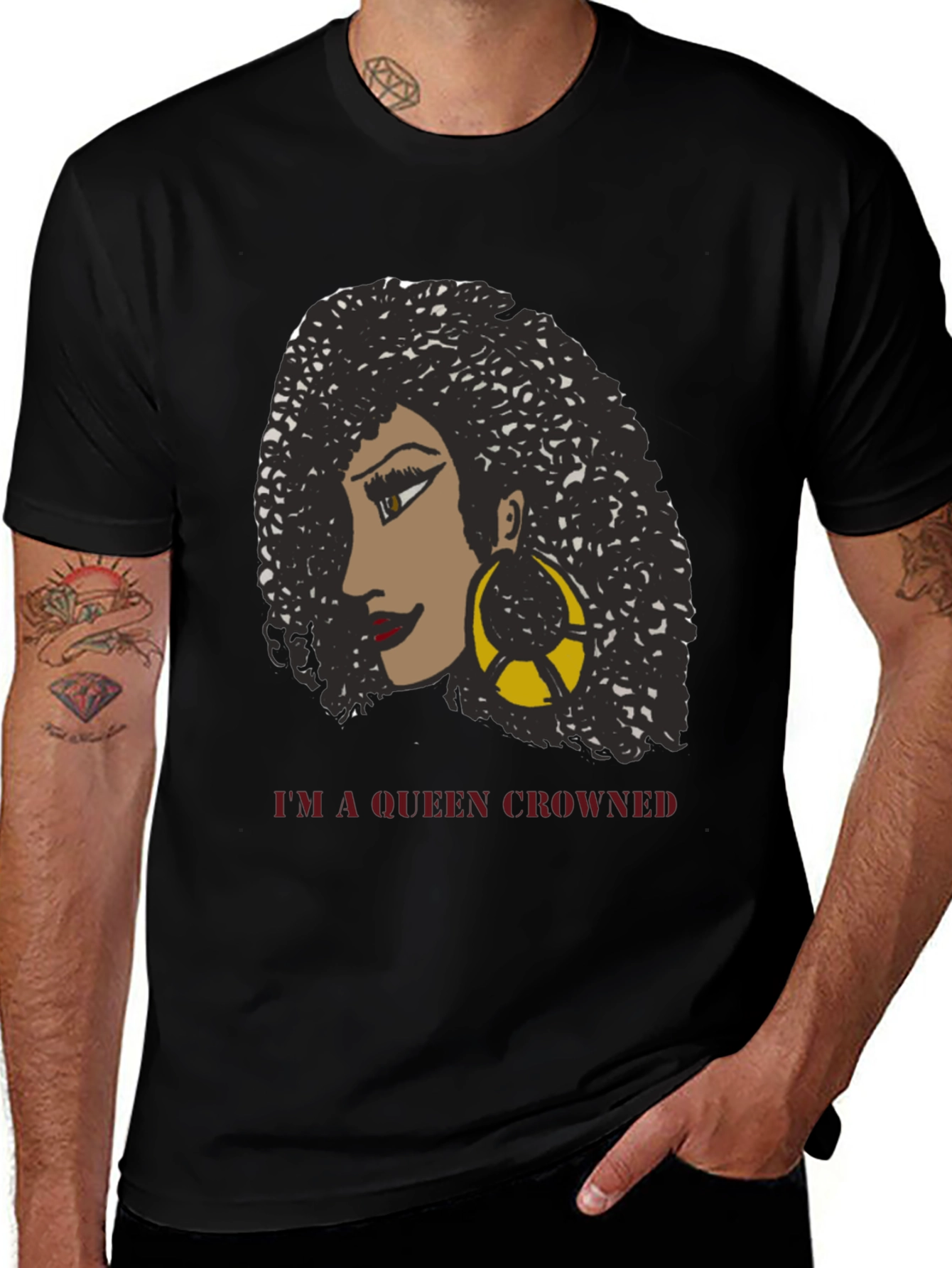 Queen Crowned T-Shirt - Black Graphic Tee