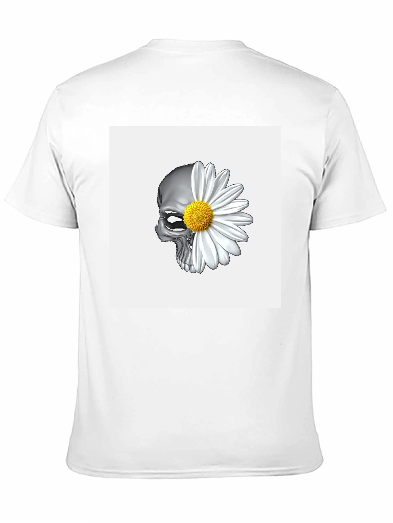 Skull Daisy Graphic Tee - Black Cotton Blend