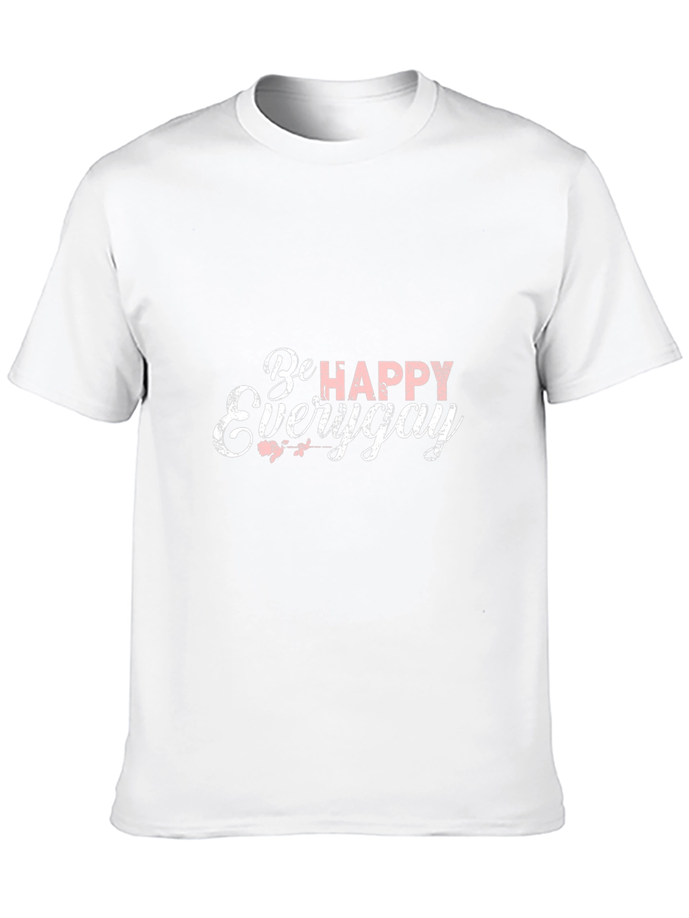 Be Happy Everygay Black Graphic Tee Shirt
