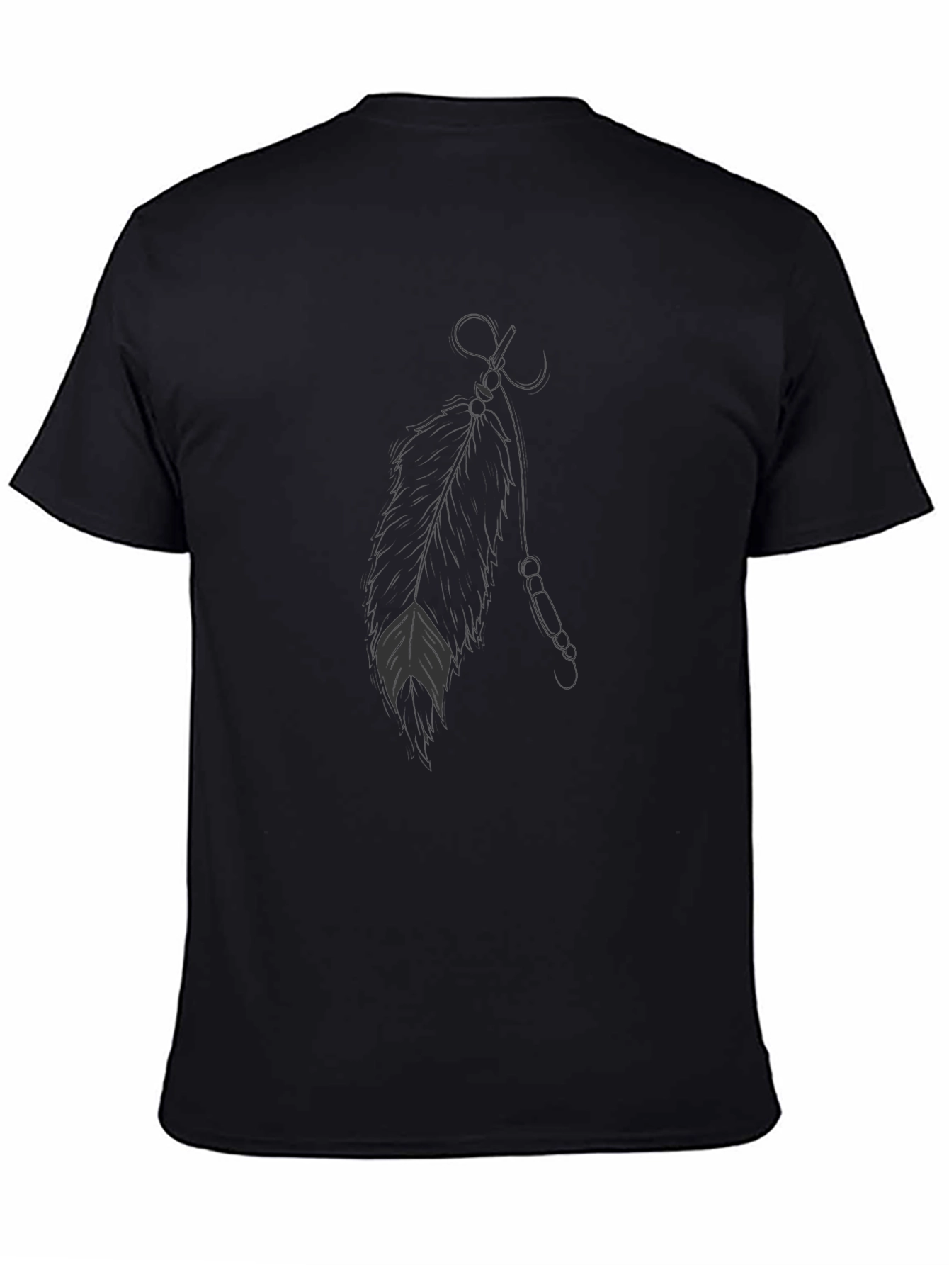 Black Feather Graphic Tee - Casual Style