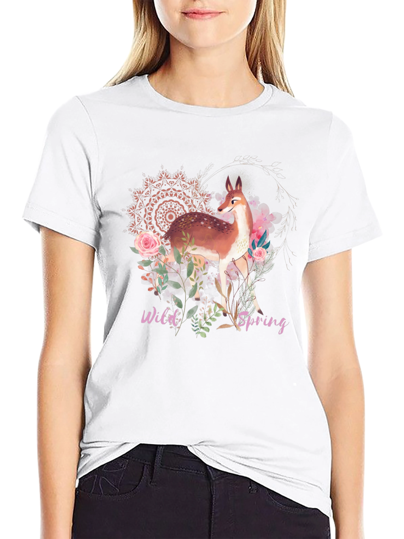 Wild Spring Deer Graphic Tee