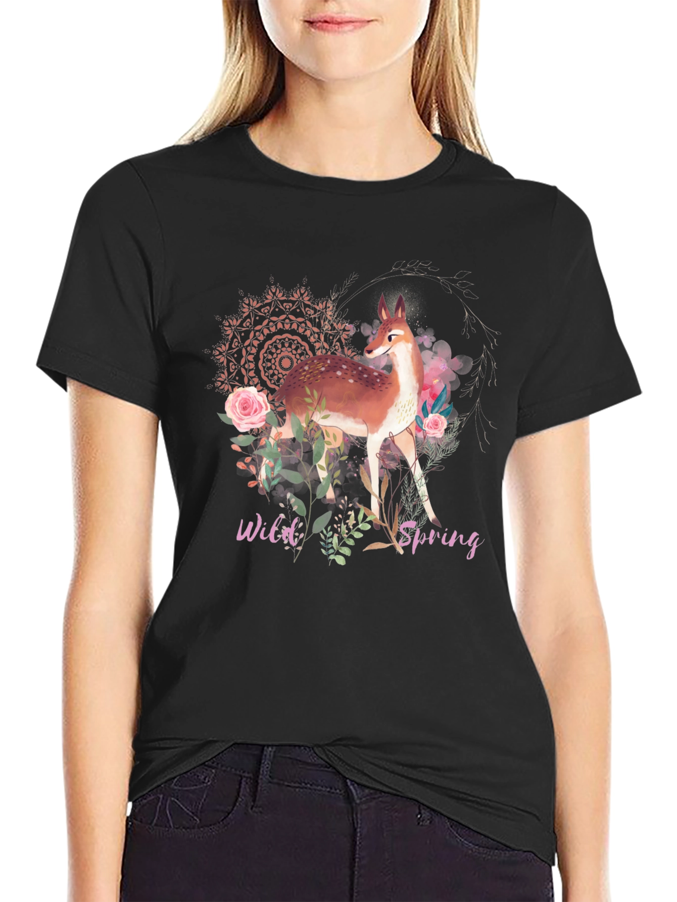 Wild Spring Deer Graphic Tee