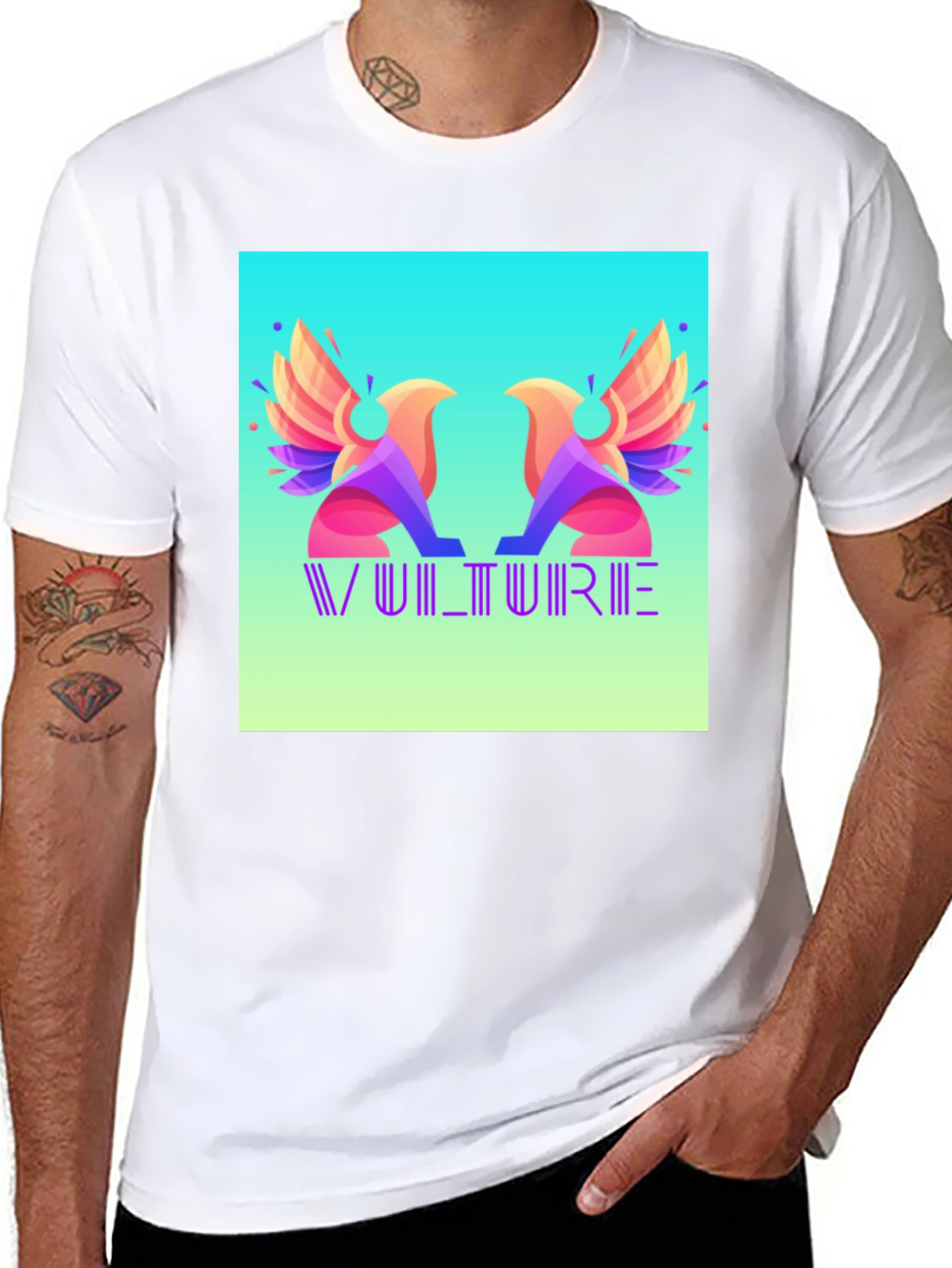 Vulture Graphic Print Black T-Shirt