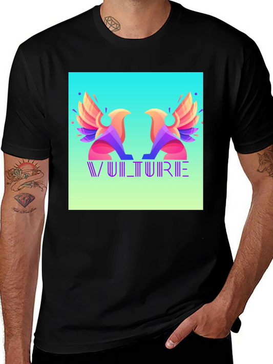 Vulture Graphic Print Black T-Shirt