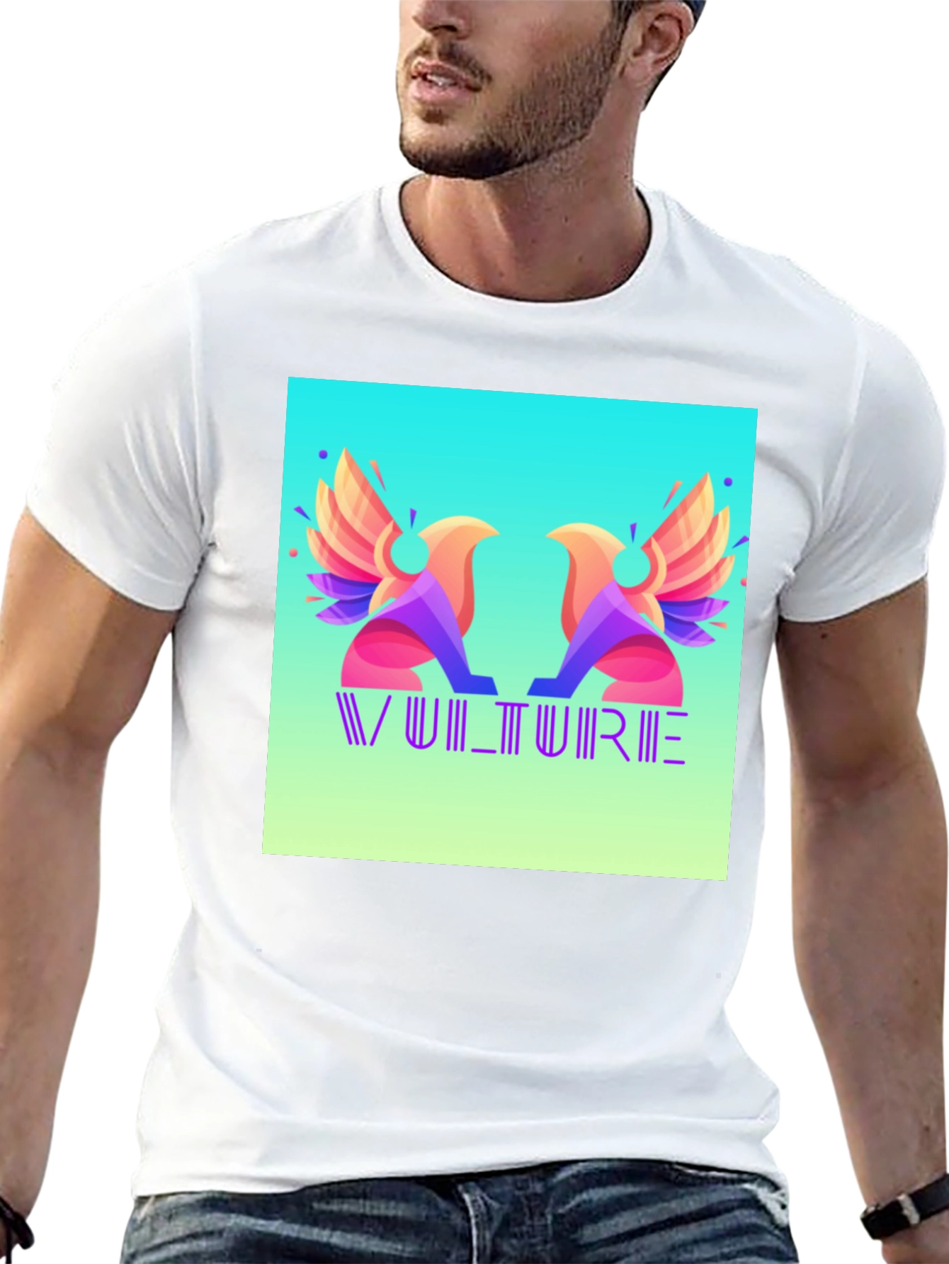 Vulture Graphic Print Black T-Shirt