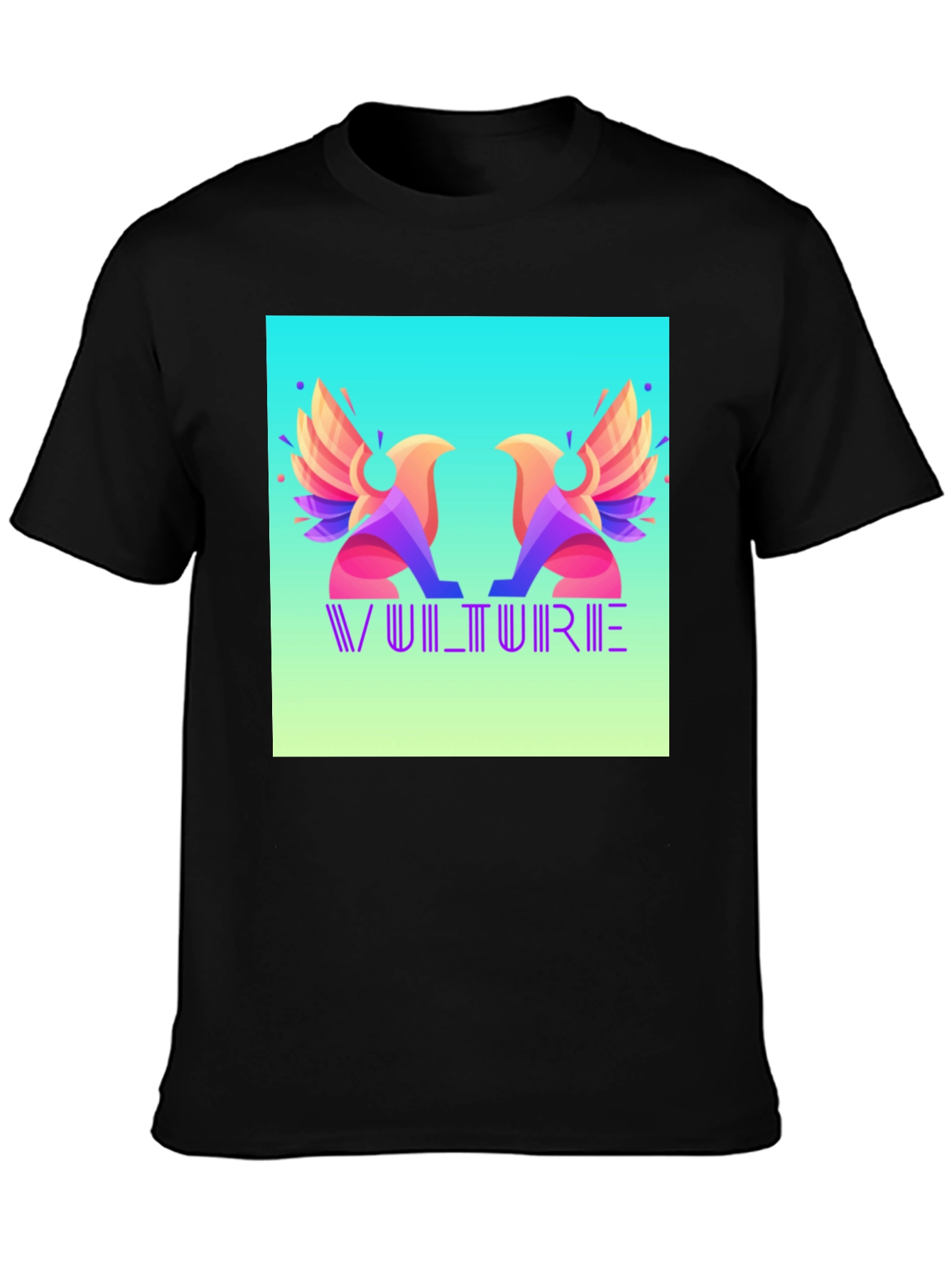 Vulture Graphic Print Black T-Shirt
