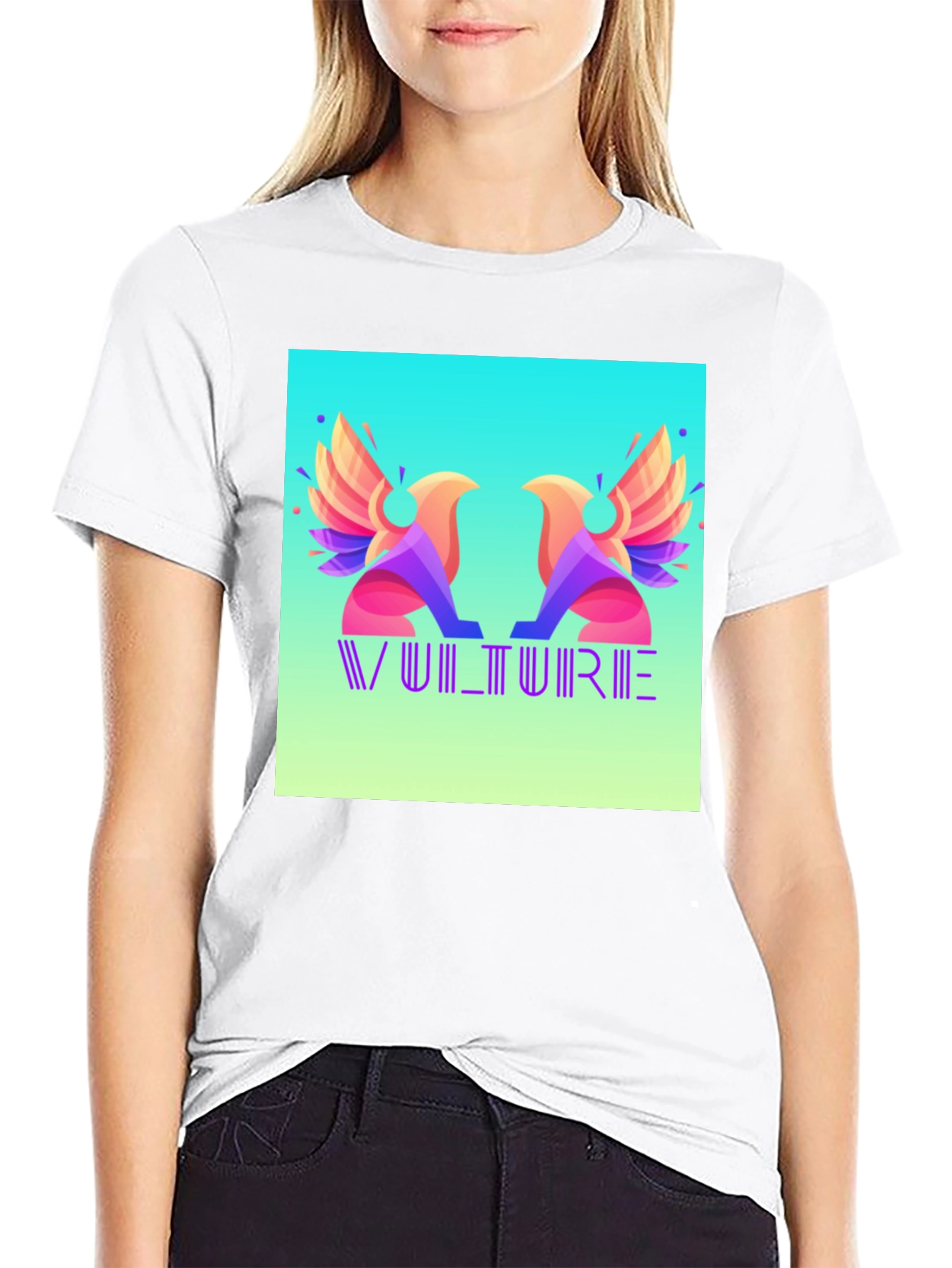 Vulture Graphic Print Black T-Shirt
