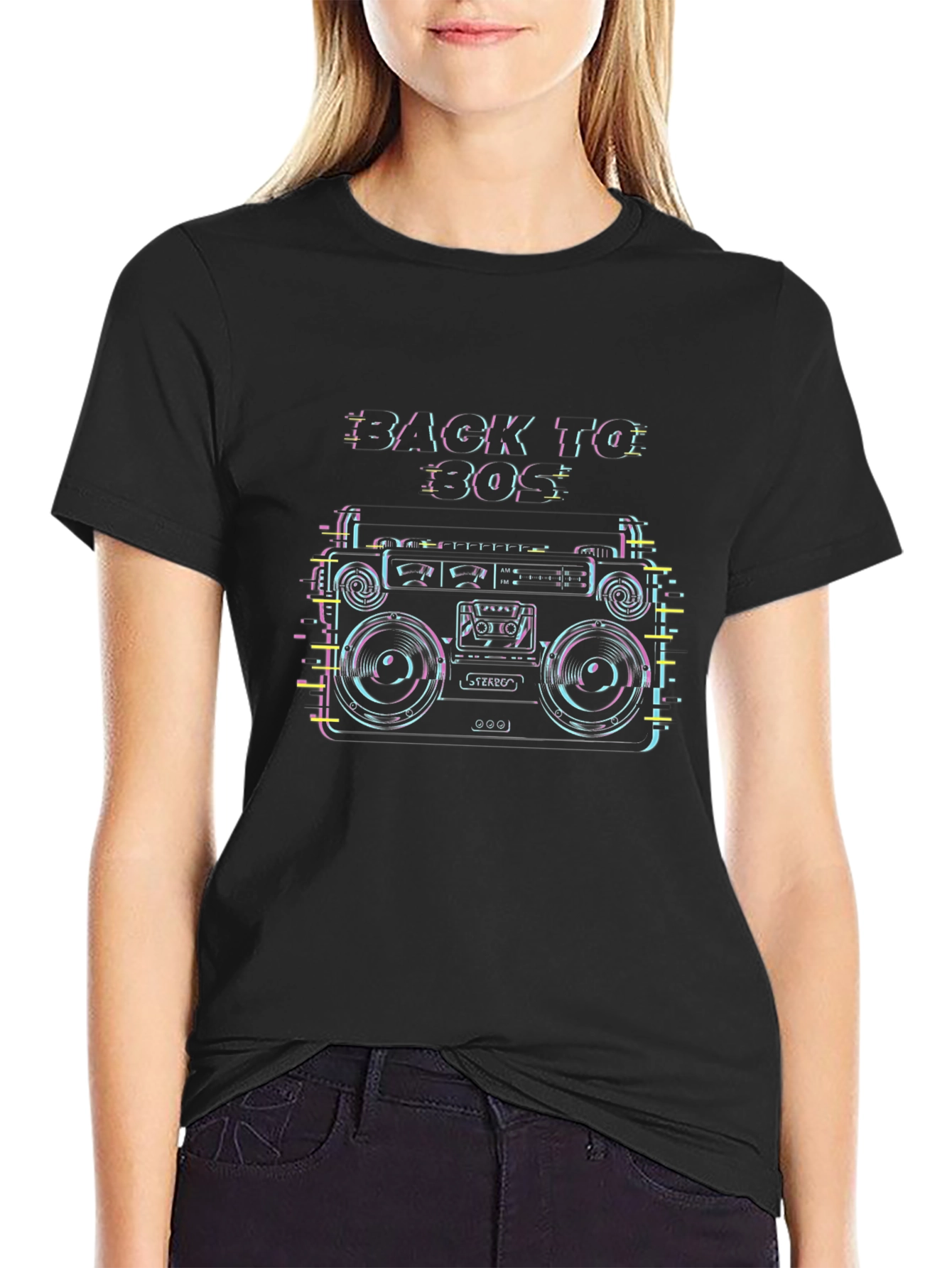 Back to 80s Boombox Graphic T-Shirt