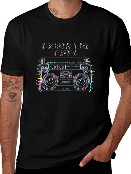 Back to 80s Boombox Graphic T-Shirt