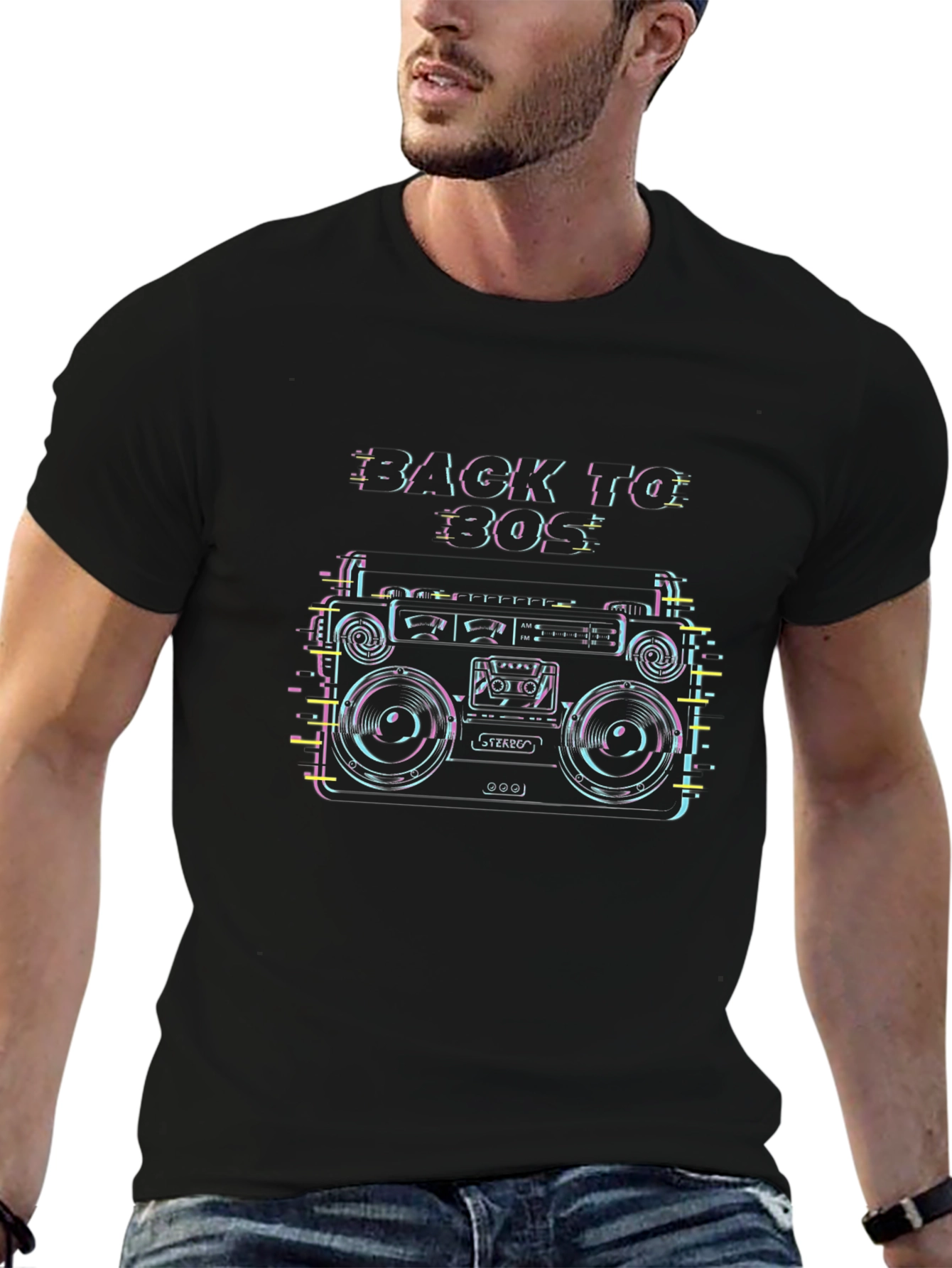 Back to 80s Boombox Graphic T-Shirt