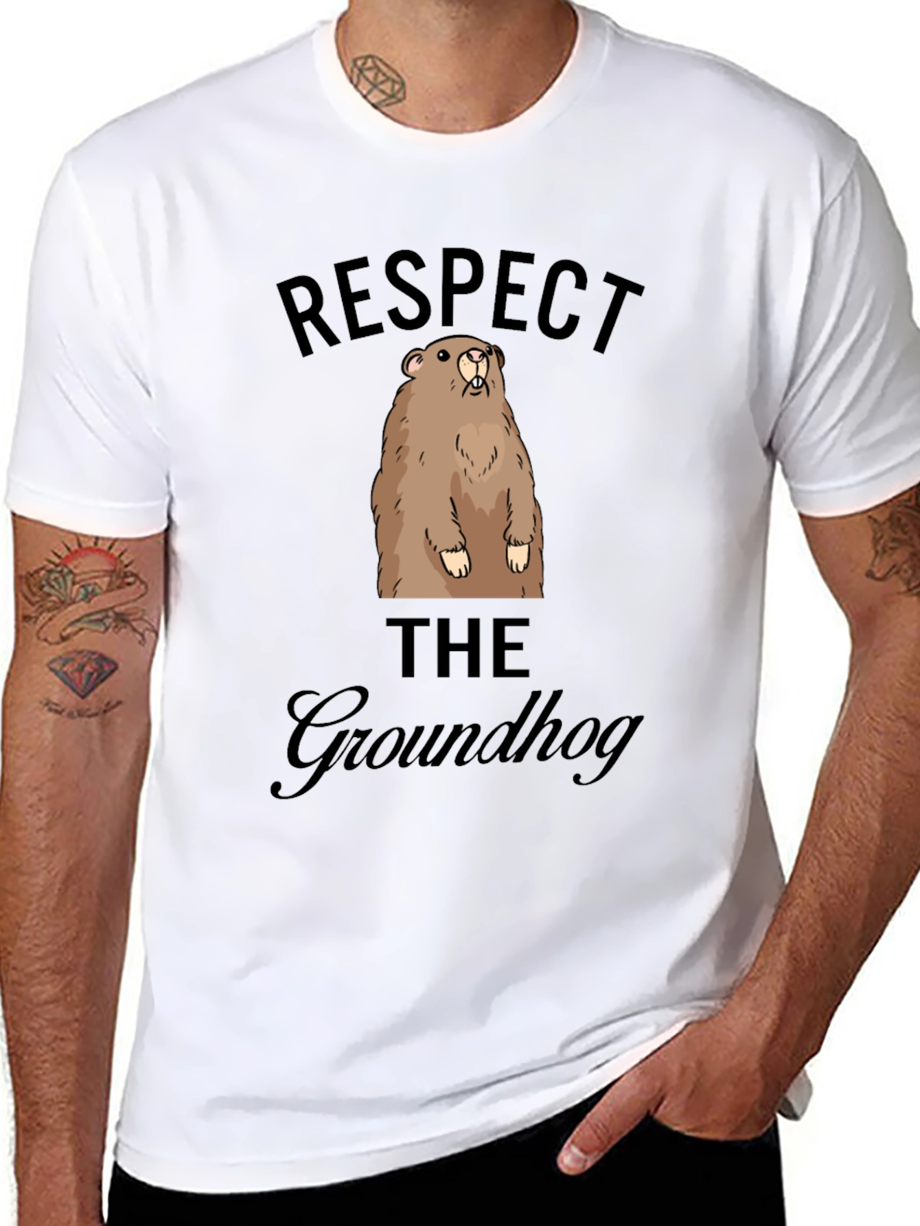 Respect the Groundhog Graphic Tee - Unisex T-Shirt