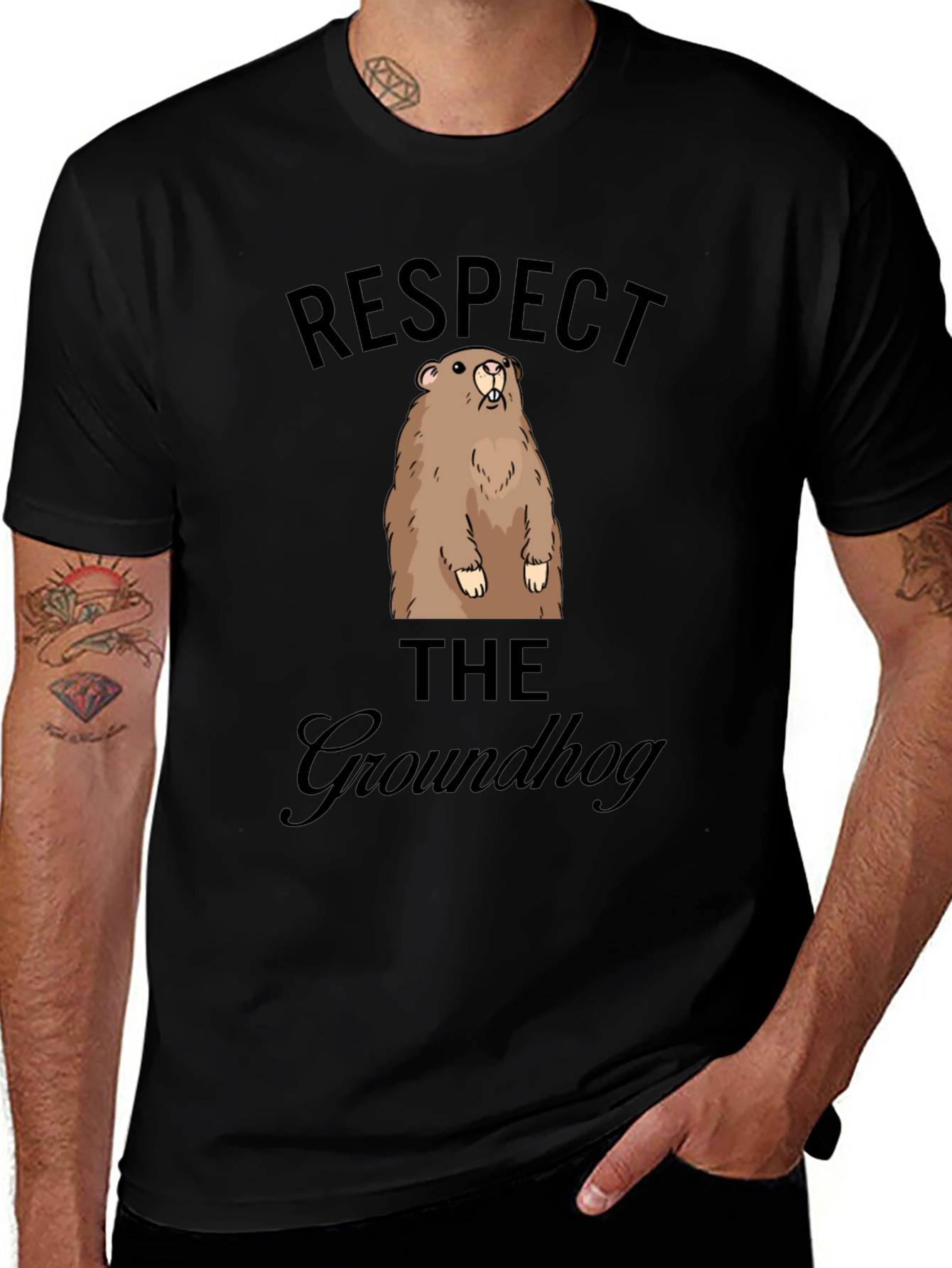 Respect the Groundhog Graphic Tee - Unisex T-Shirt