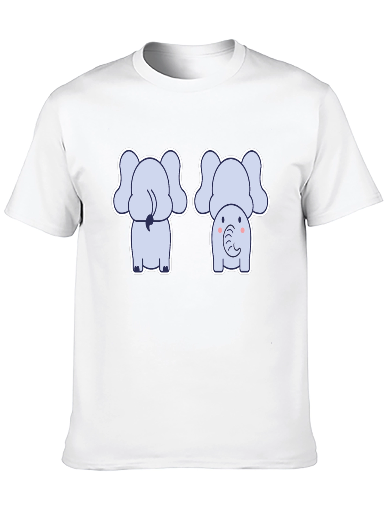 Cute Elephant Tee: Back & Front Design