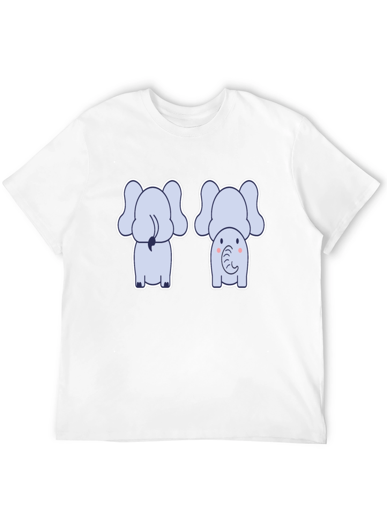 Cute Elephant Tee: Back & Front Design