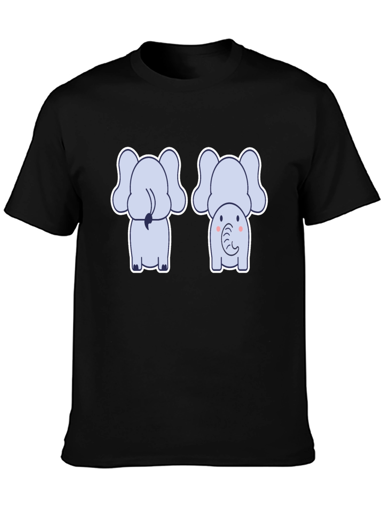 Cute Elephant Tee: Back & Front Design