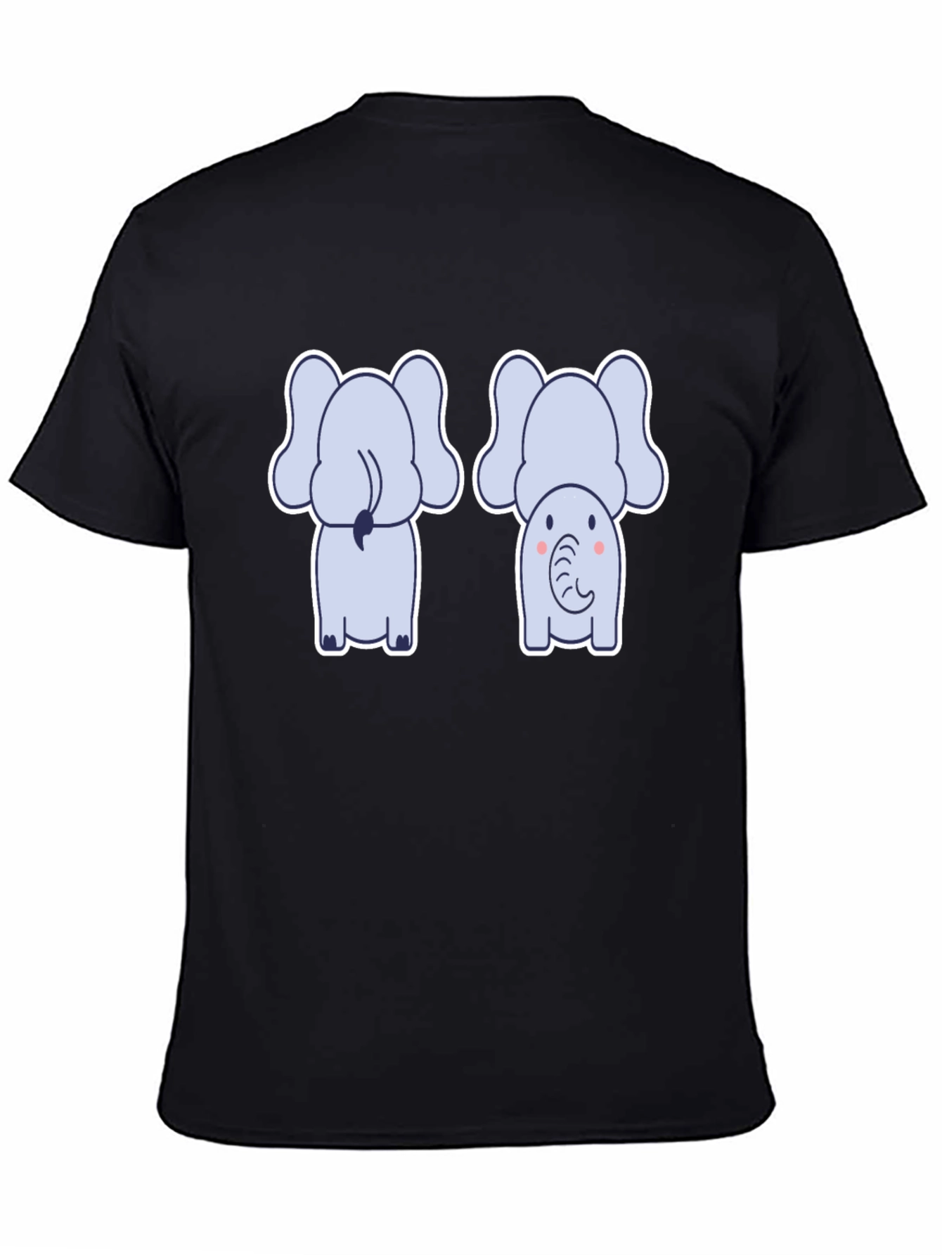 Cute Elephant Tee: Back & Front Design