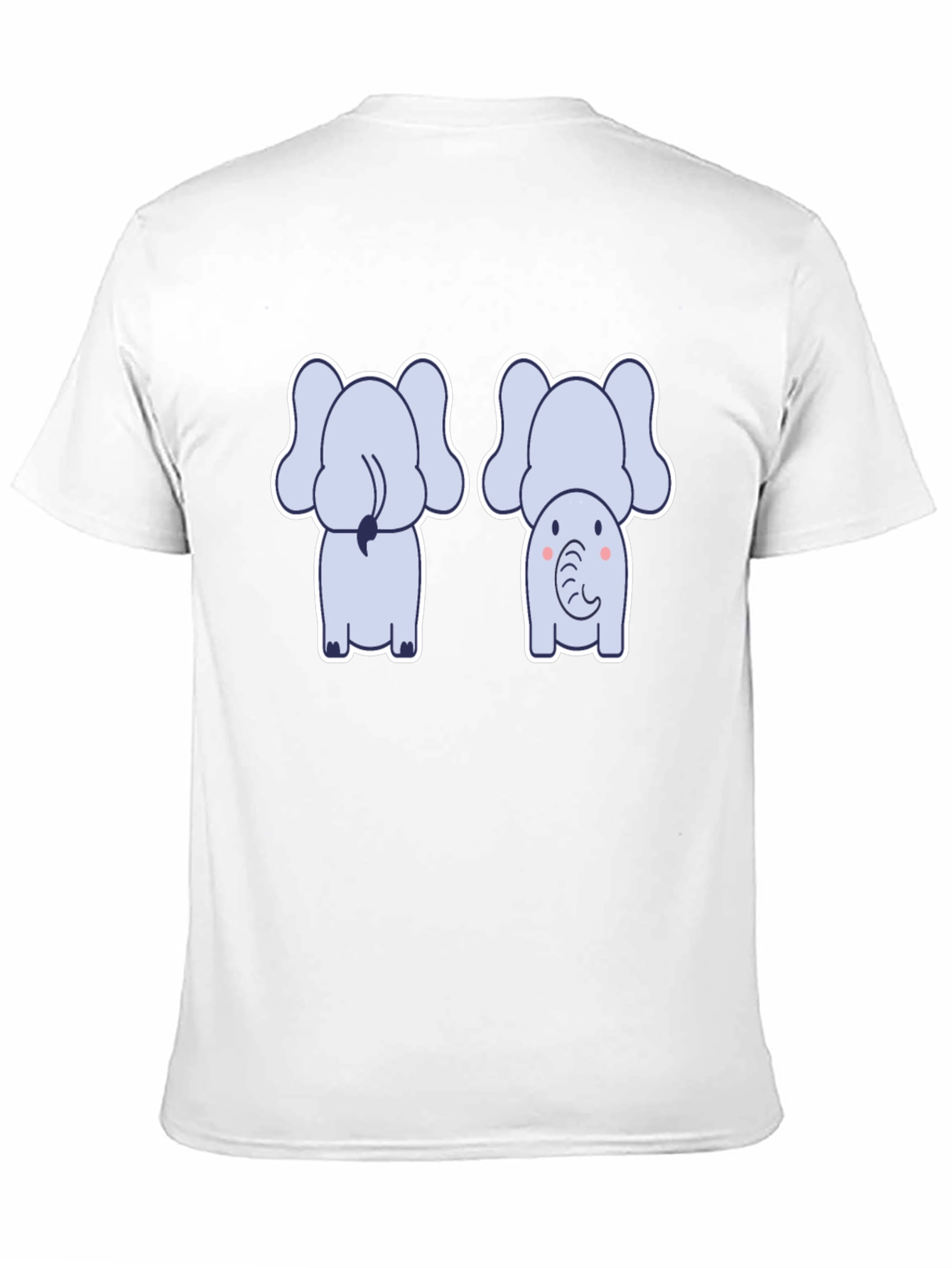Cute Elephant Tee: Back & Front Design