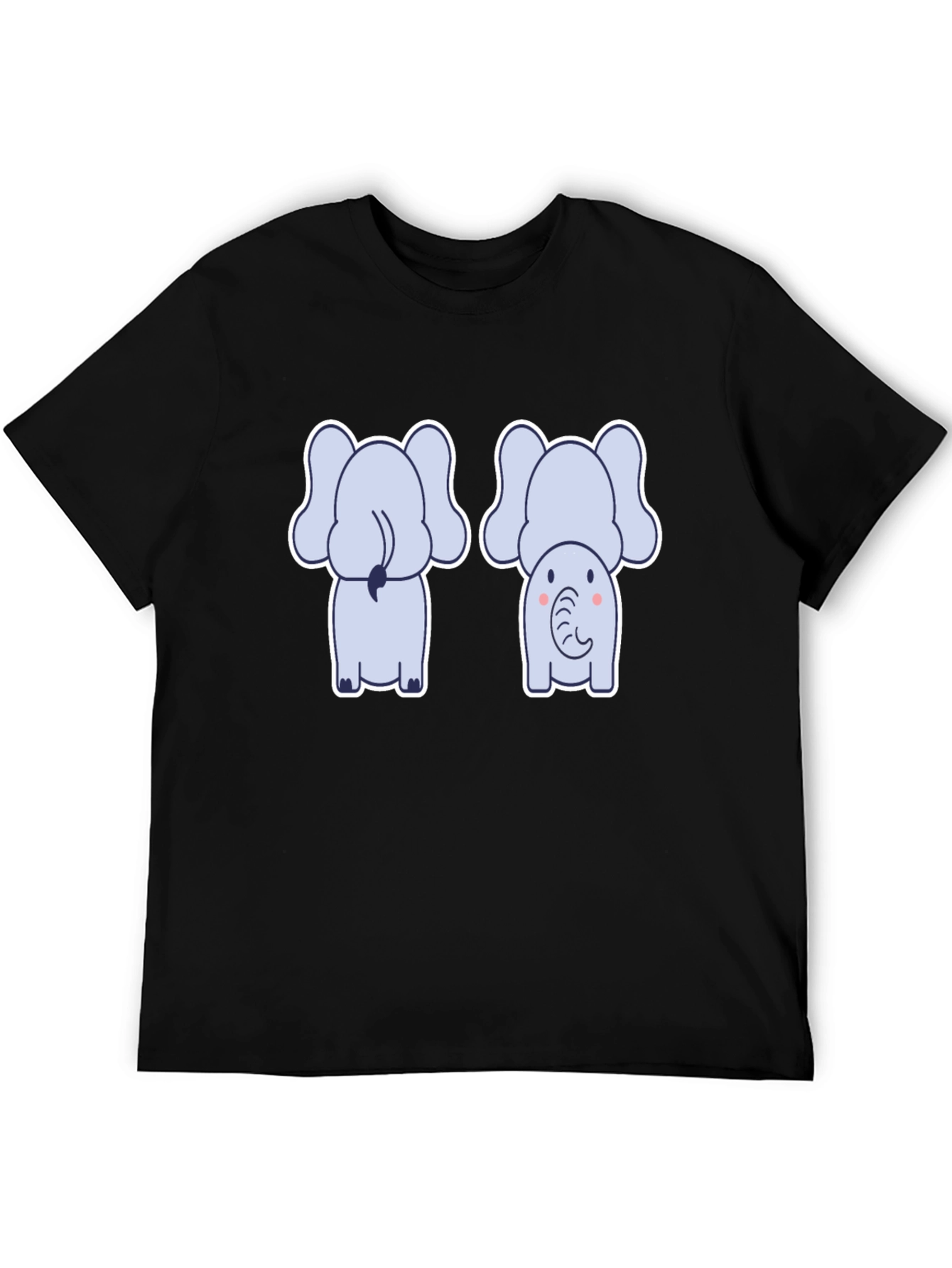 Cute Elephant Tee: Back & Front Design