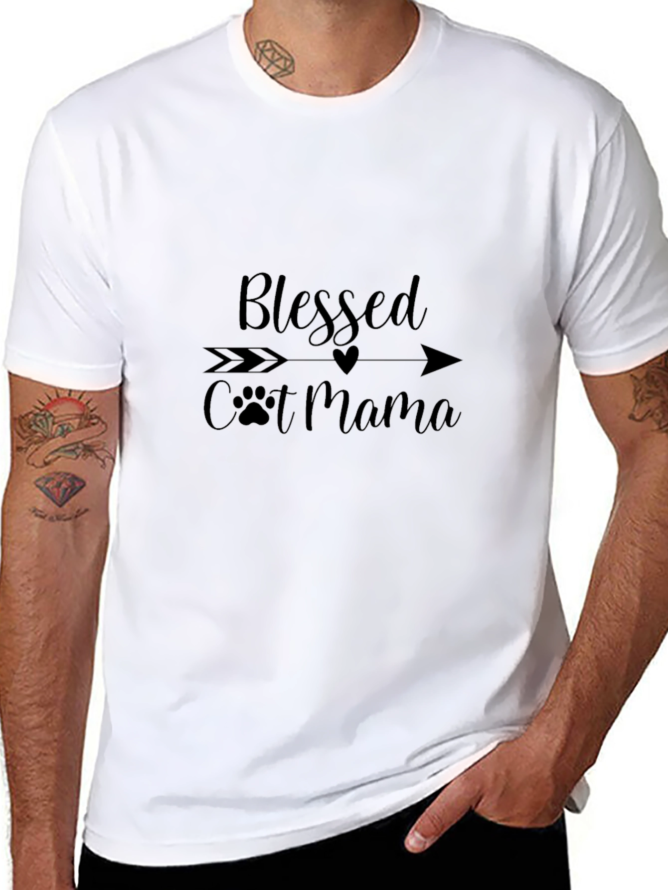 Blessed Cat Mama Black Graphic Tee