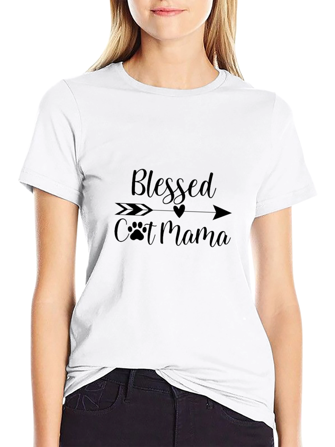 Blessed Cat Mama Black Graphic Tee