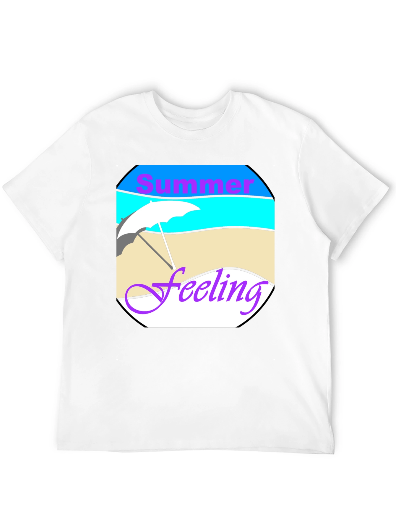 Summer Feeling Graphic Tee - Black Cotton T-Shirt