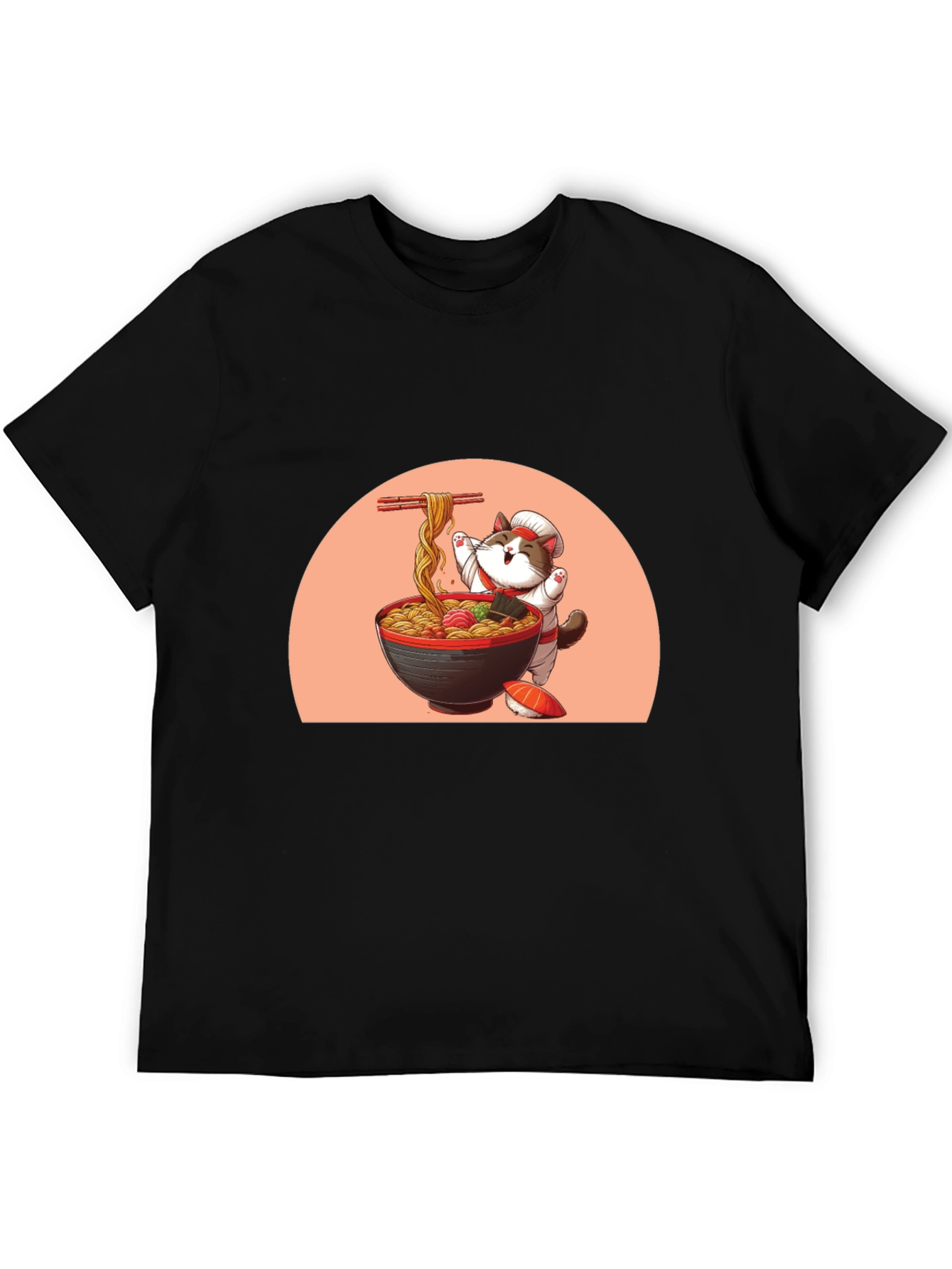 Ramen Cat Graphic Tee - Cute Anime T-Shirt