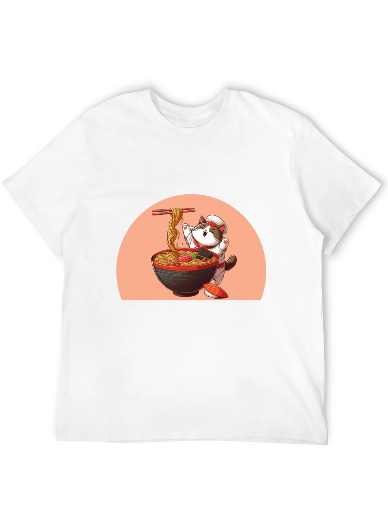 Ramen Cat Graphic Tee - Cute Anime T-Shirt