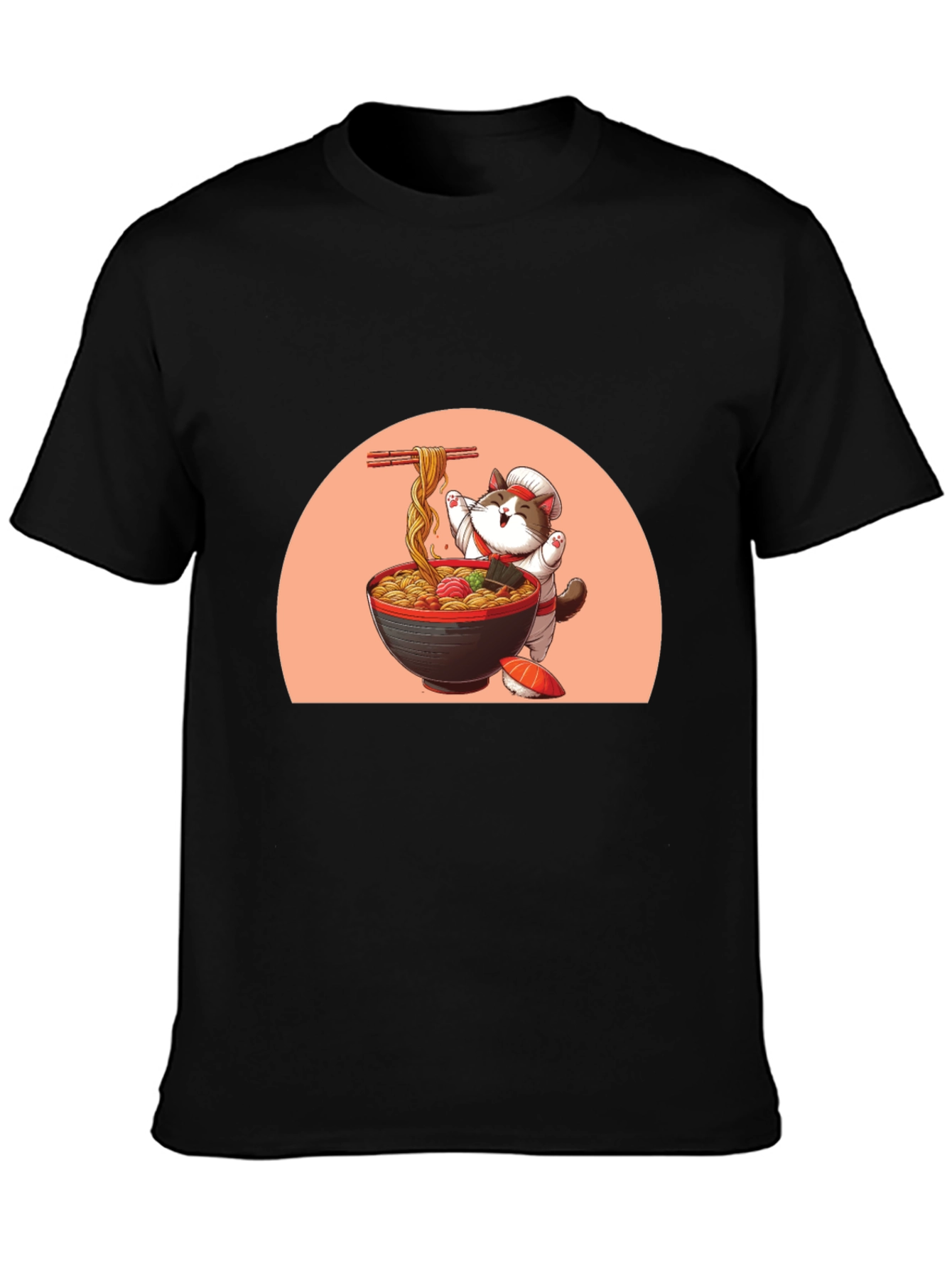 Ramen Cat Graphic Tee - Cute Anime T-Shirt