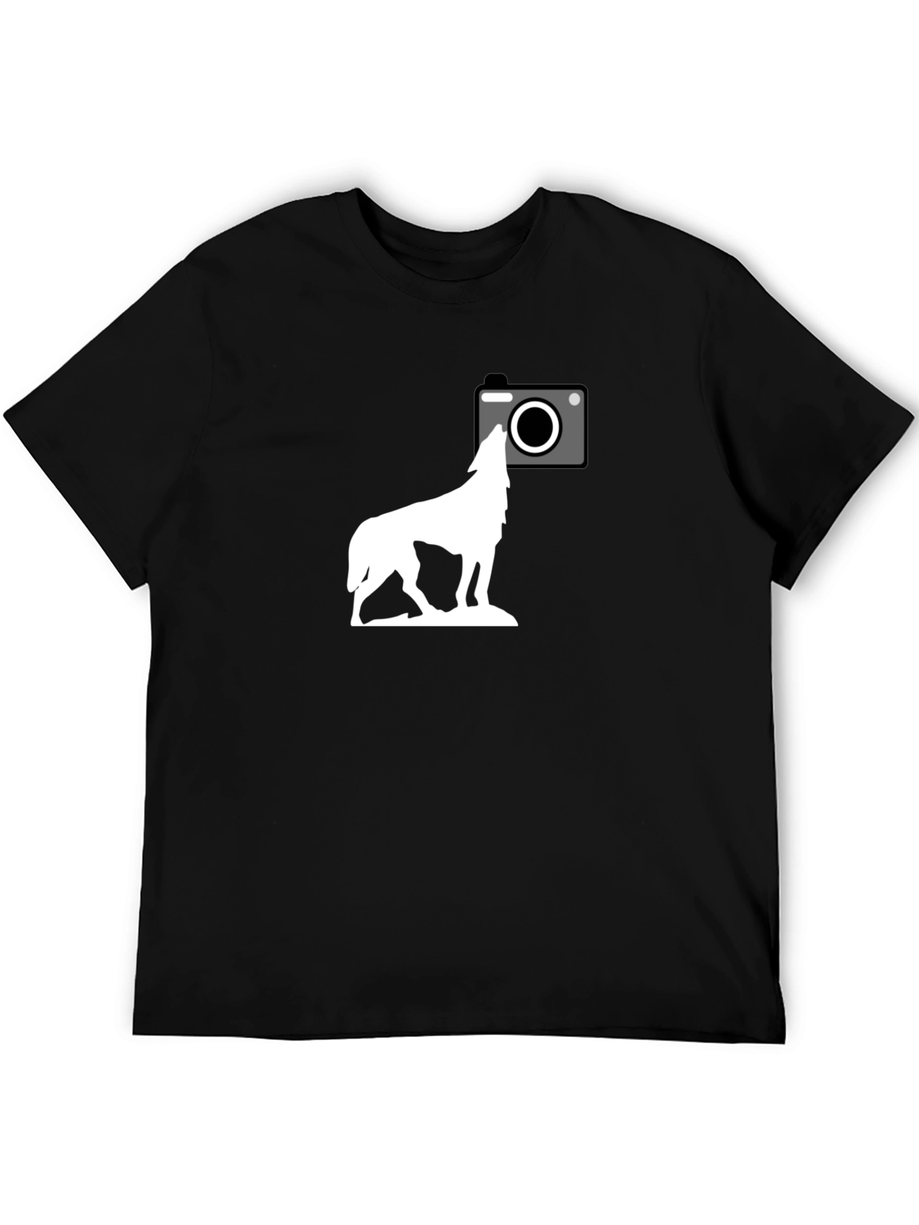 Wolf Howling T-Shirt - Cool Camera Graphic Tee
