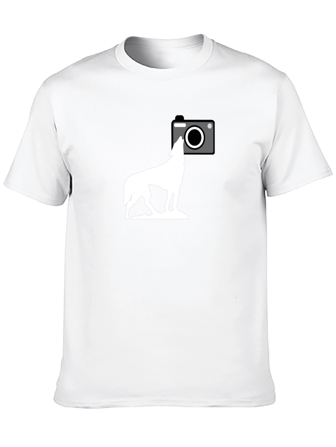 Wolf Howling T-Shirt - Cool Camera Graphic Tee