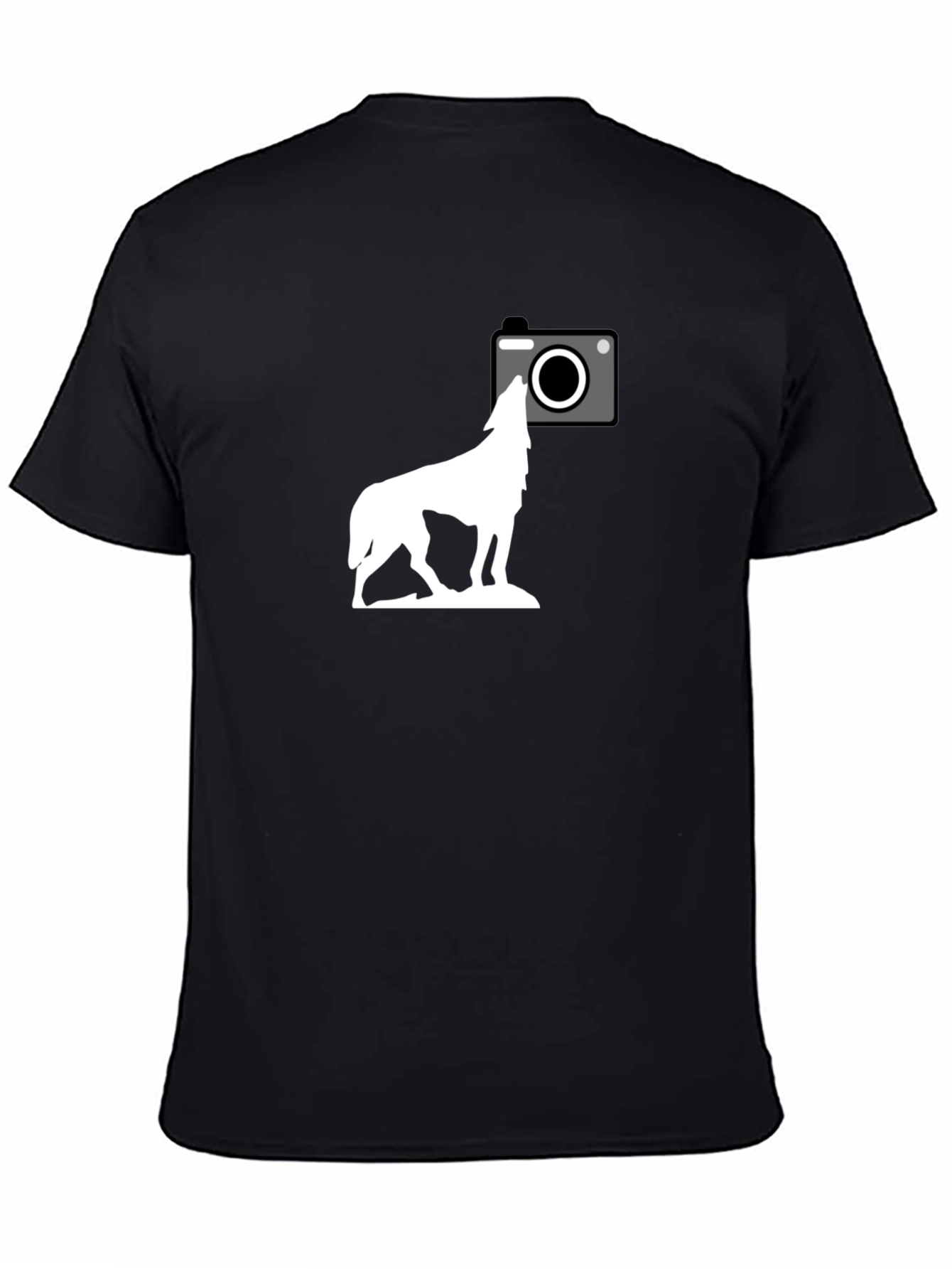 Wolf Howling T-Shirt - Cool Camera Graphic Tee