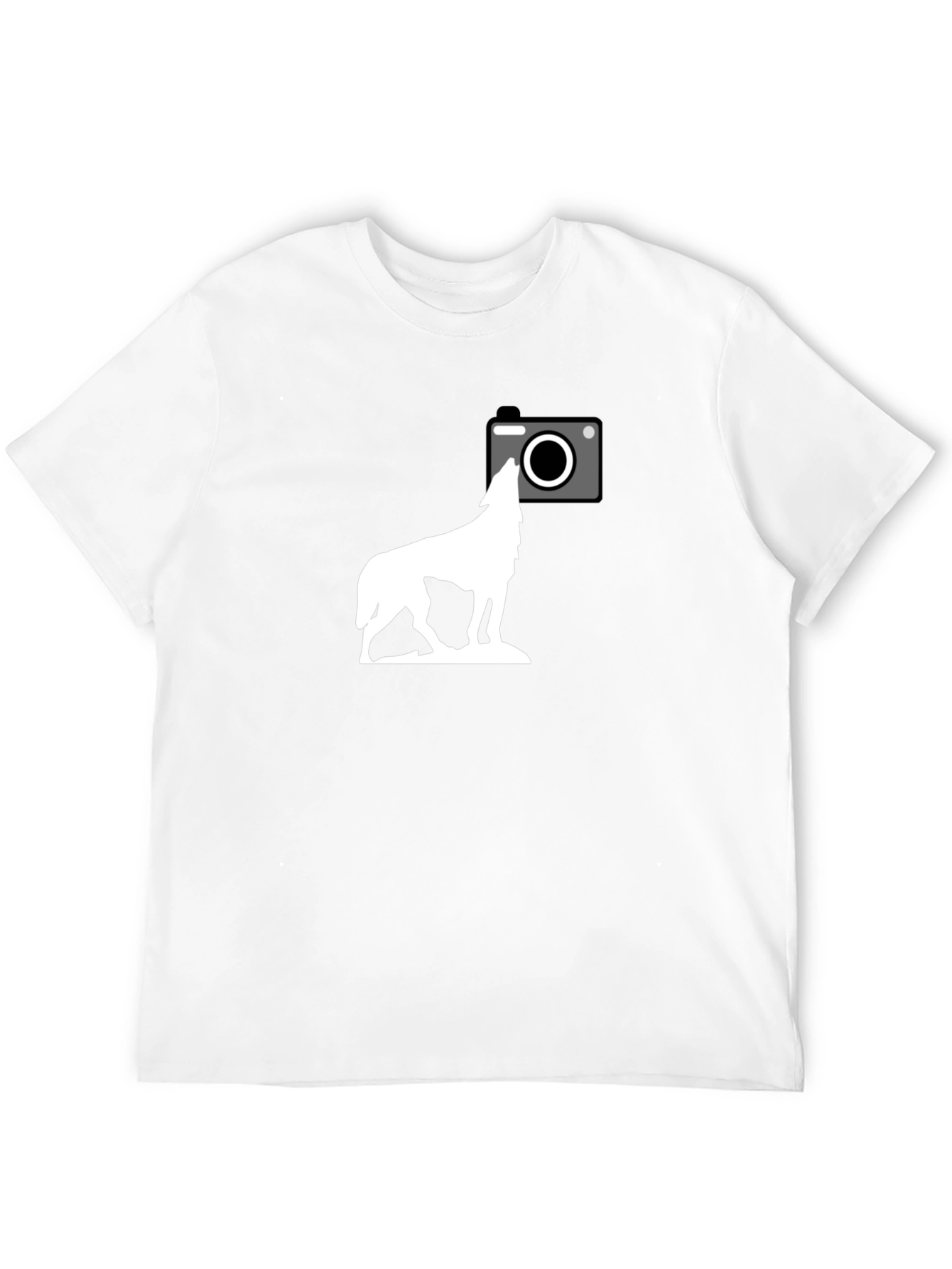Wolf Howling T-Shirt - Cool Camera Graphic Tee