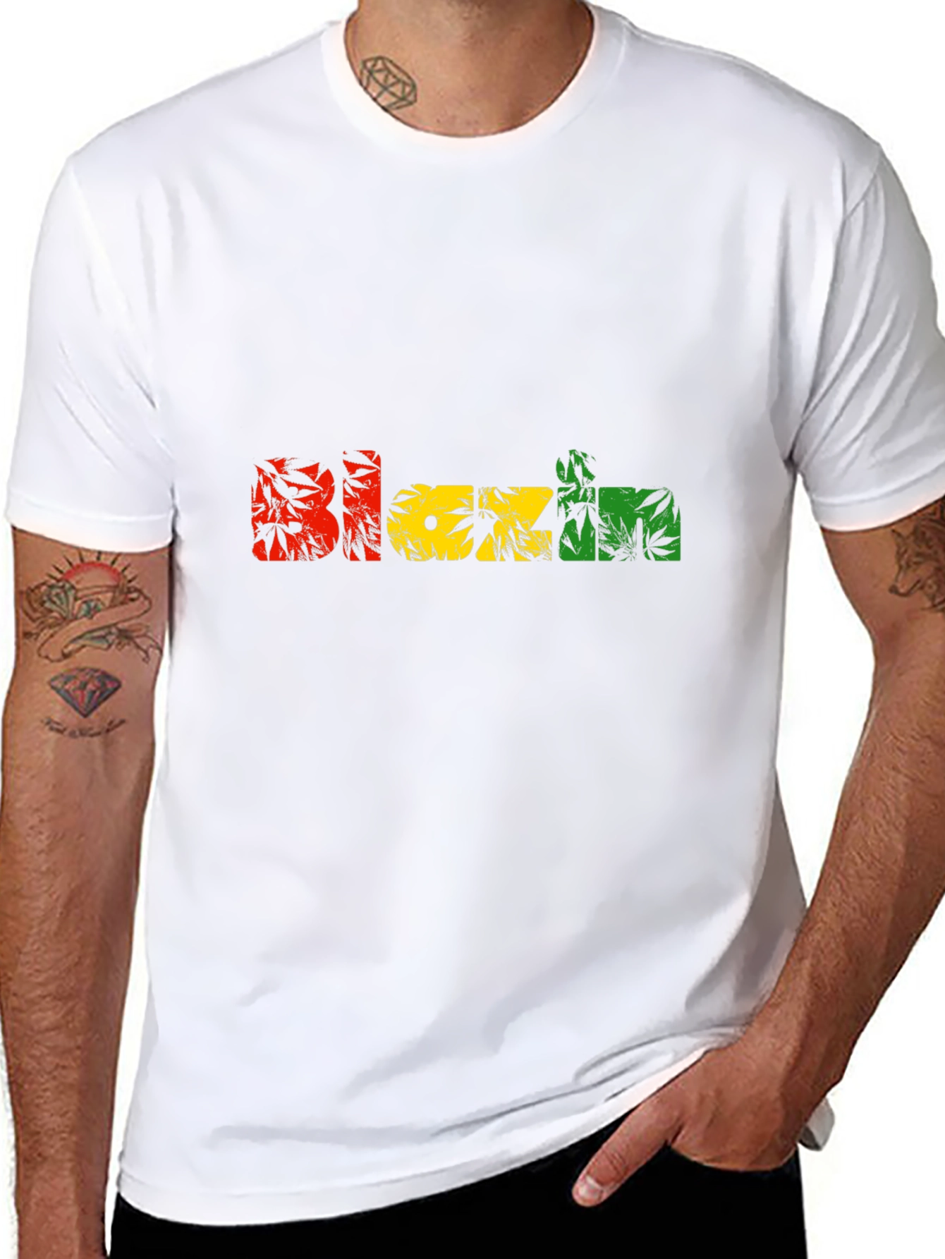 Blazin Rasta Graphic T-Shirt - Unique Design