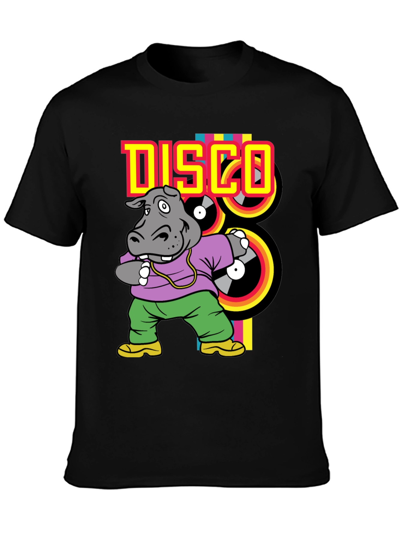 Disco Hippo T-Shirt - Retro Style