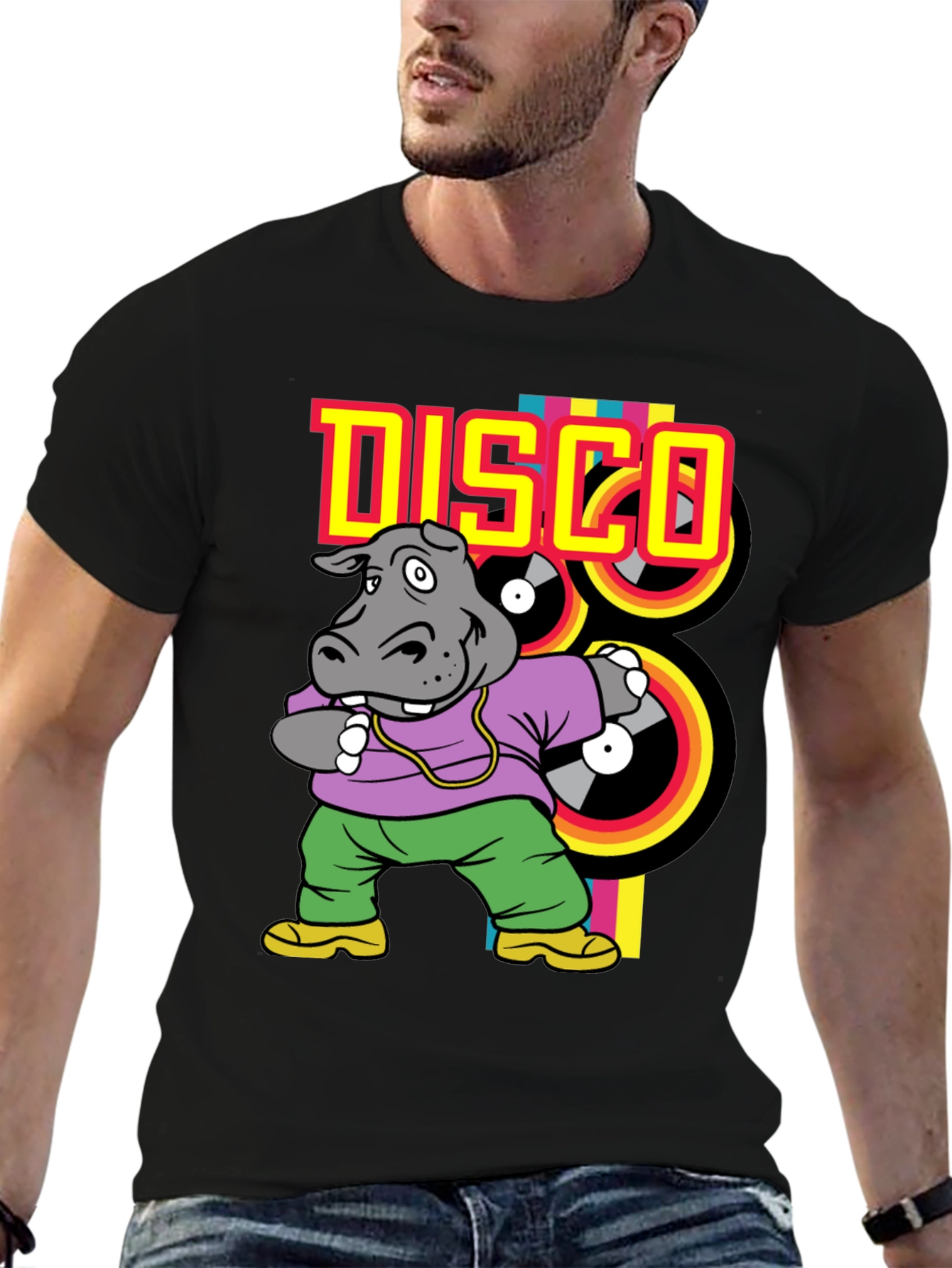 Disco Hippo T-Shirt - Retro Style