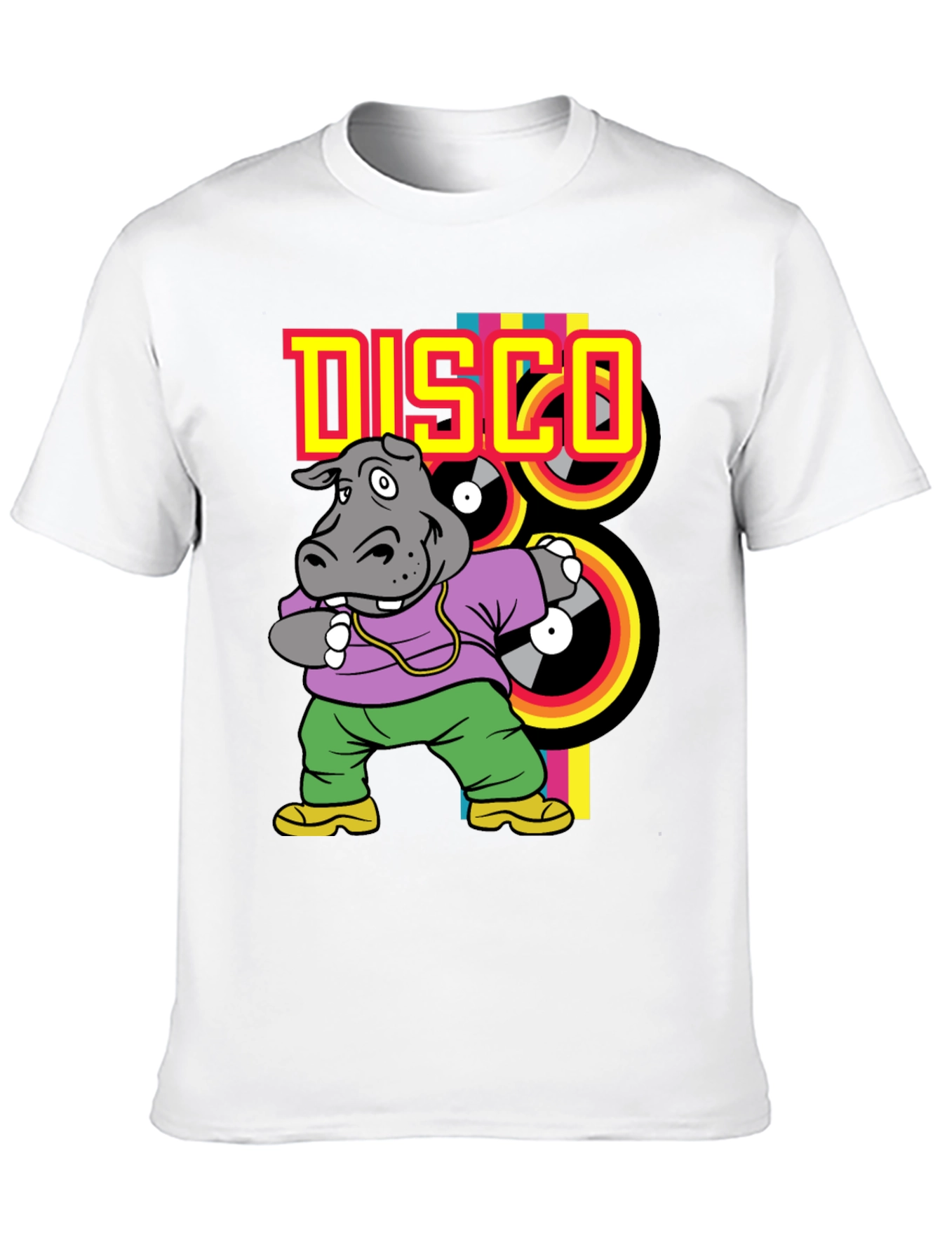 Disco Hippo T-Shirt - Retro Style