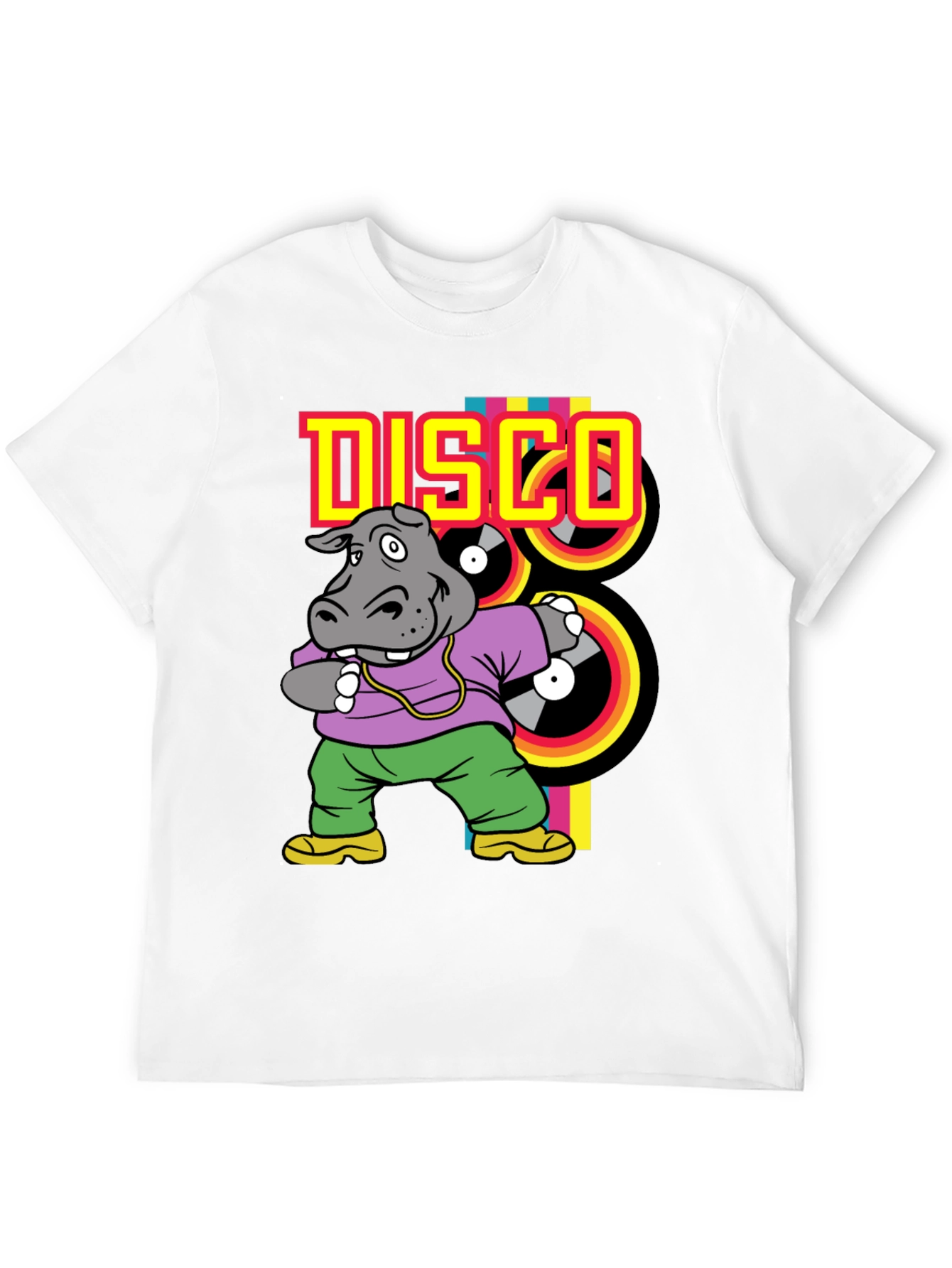 Disco Hippo T-Shirt - Retro Style
