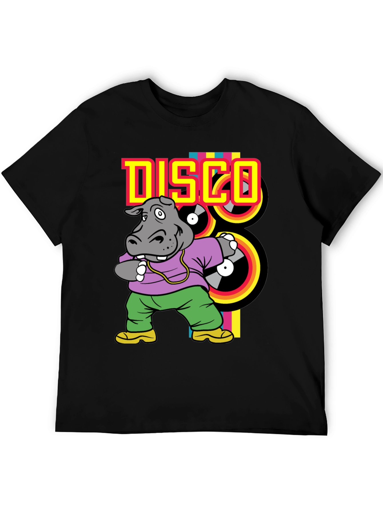 Disco Hippo T-Shirt - Retro Style