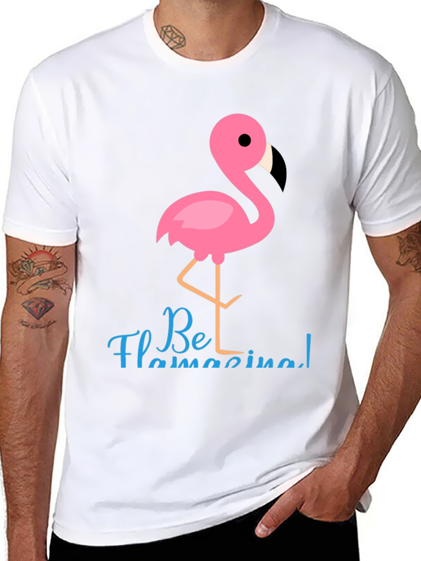 Be Flamazing T-Shirt - Fun Flamingo Graphic Tee