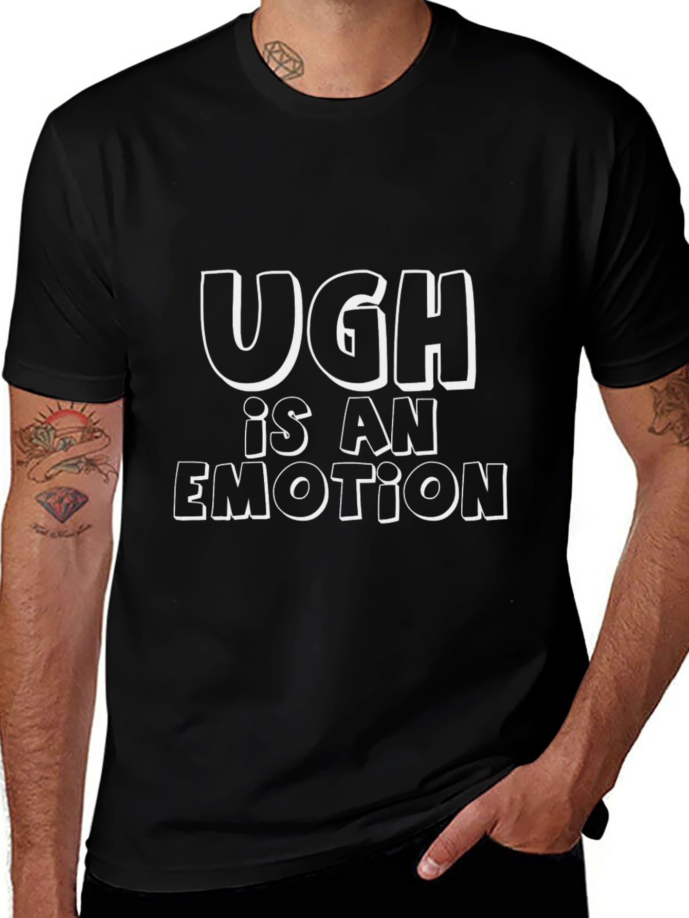 Ugh Is An Emotion T-Shirt - Unisex Black Tee