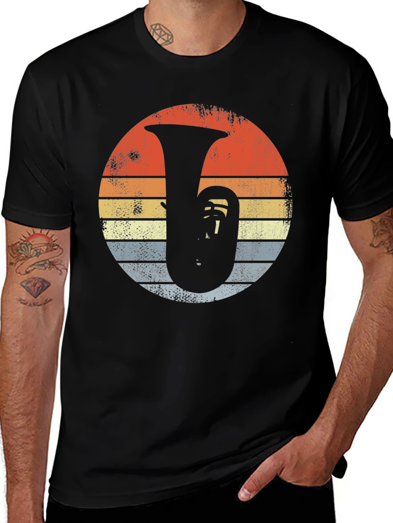 Retro Tuba Sunset T-Shirt