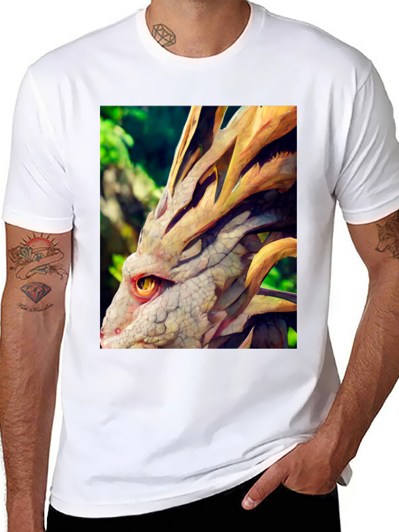 Dragon Head Graphic Tee - Unique Fantasy Design