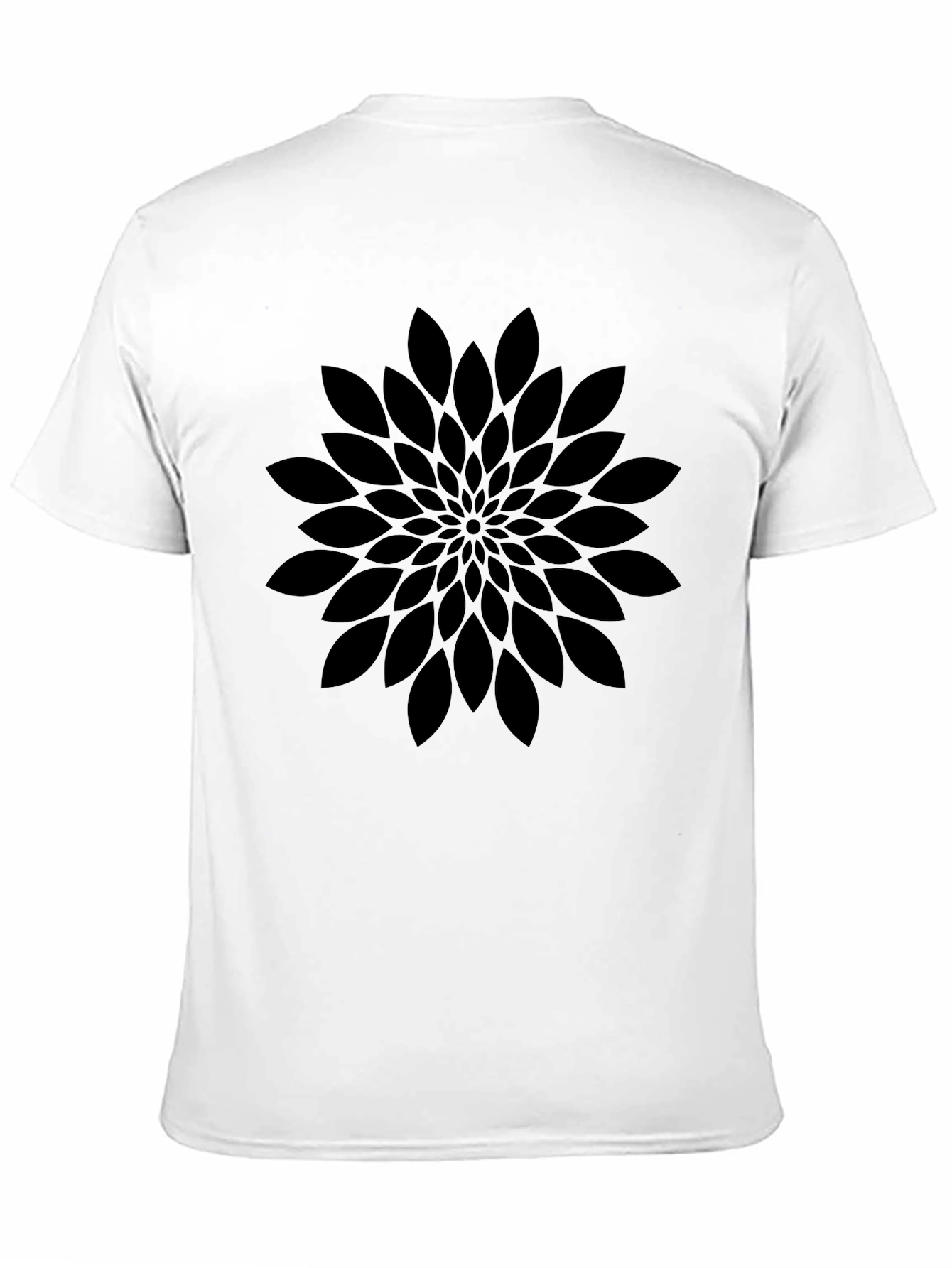 Abstract Floral Print Black Crew Neck T-Shirt