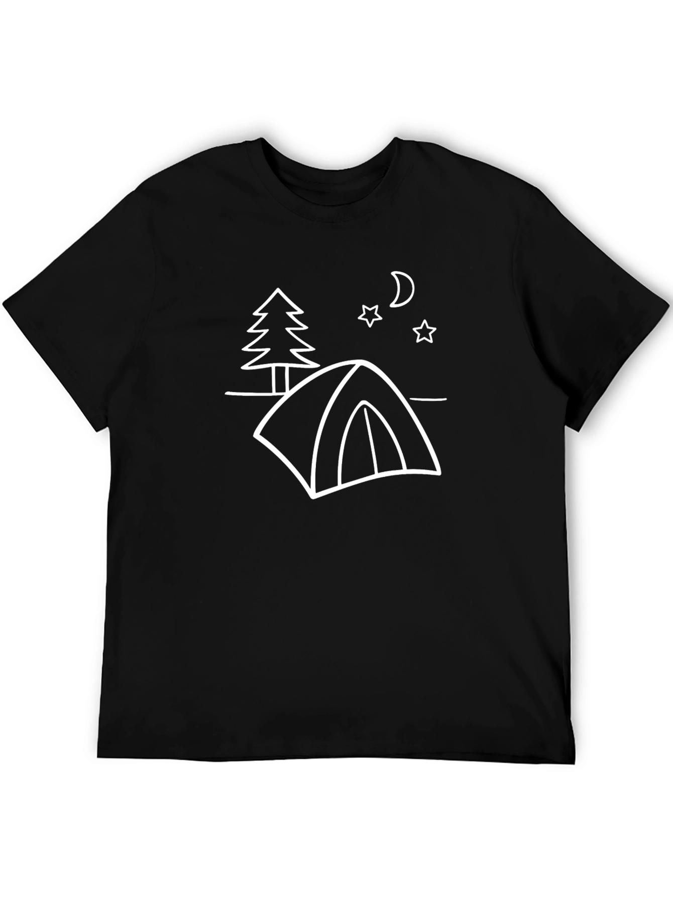 Camping Scene Black T-Shirt
