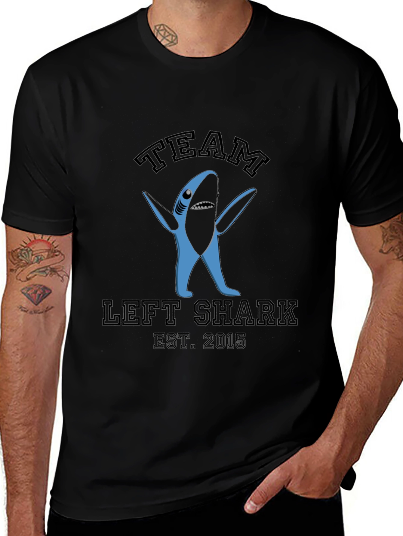 Team Left Shark Est. 2015 Black Graphic T-Shirt