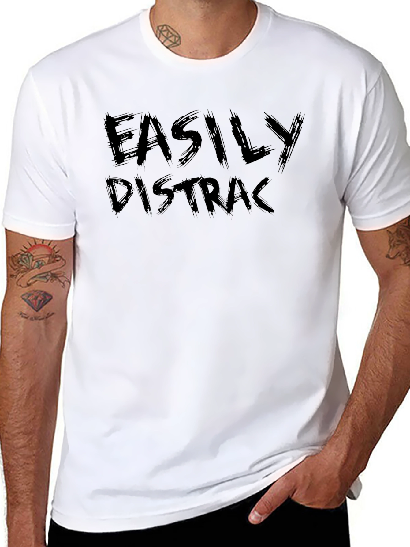 Easily Distracted T-Shirt - Soft Cotton Blend Casual Wear