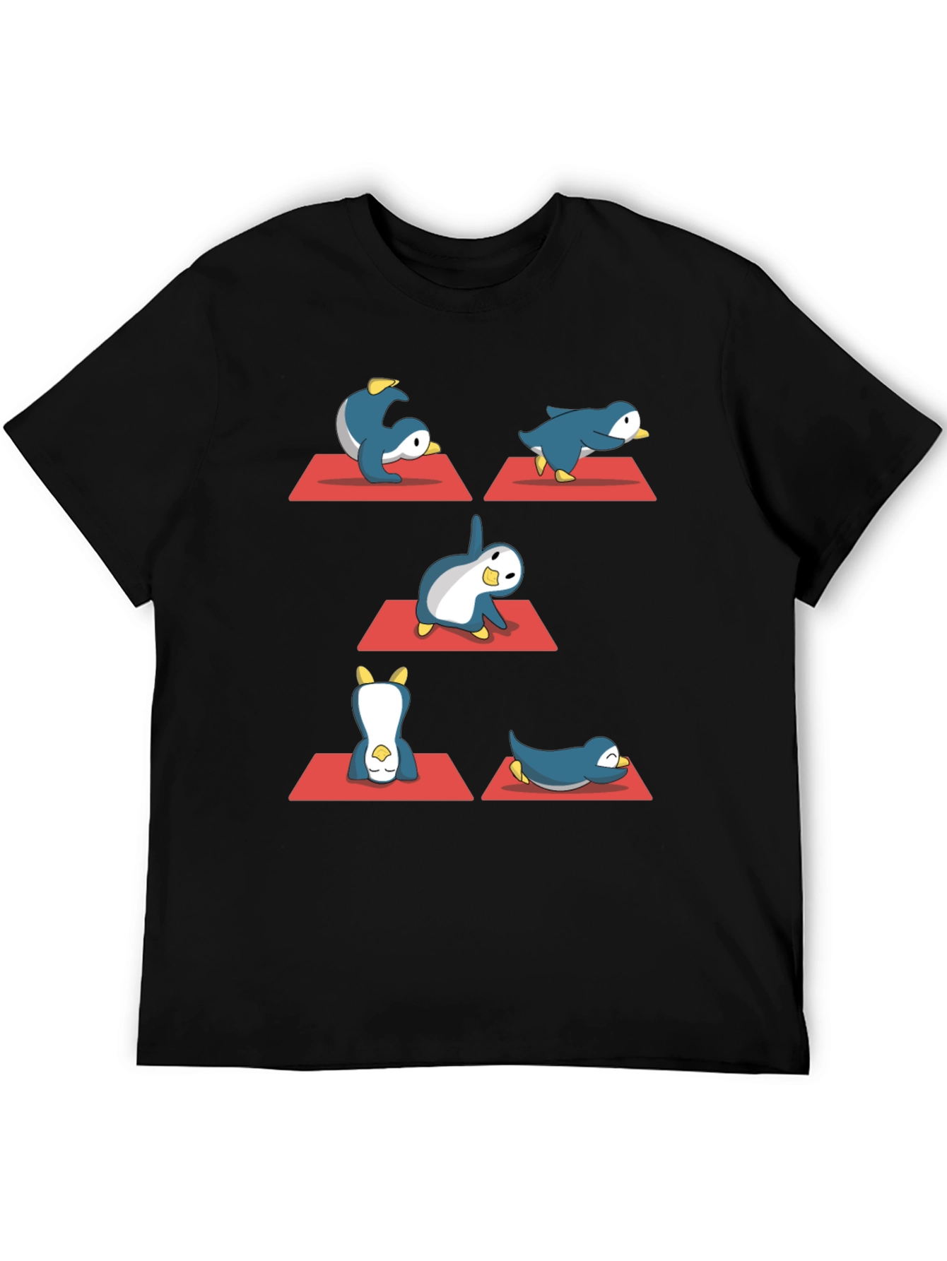 Yoga Penguin Black T-Shirt