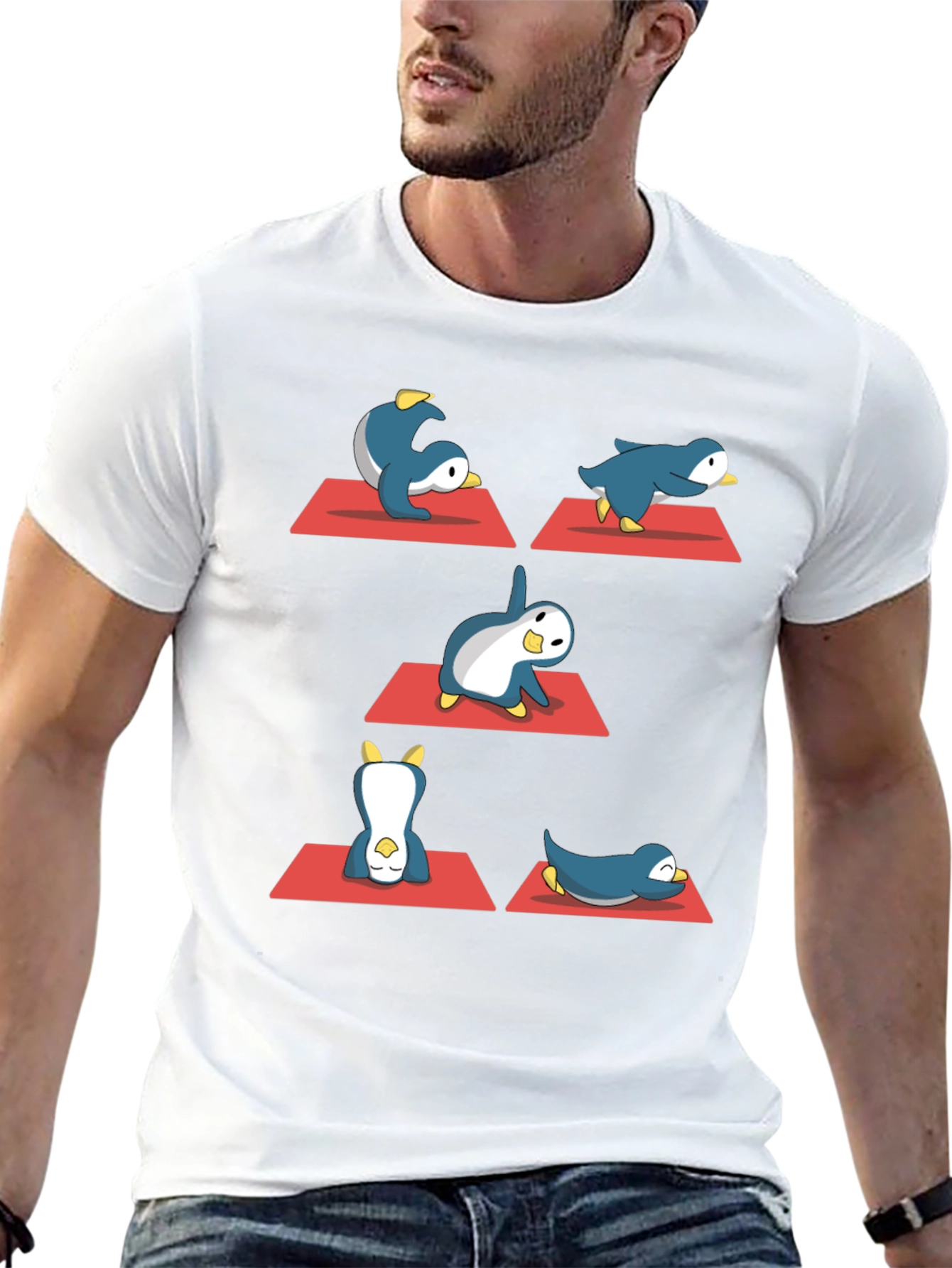 Yoga Penguin Black T-Shirt